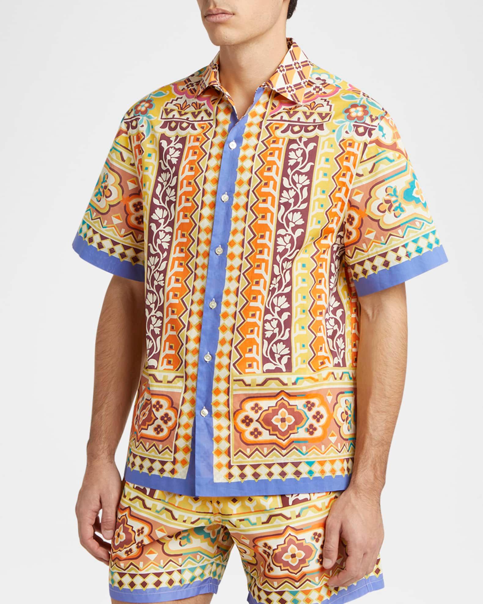 Men's Ornate Floral Short-Sleeve Shirt Product Image