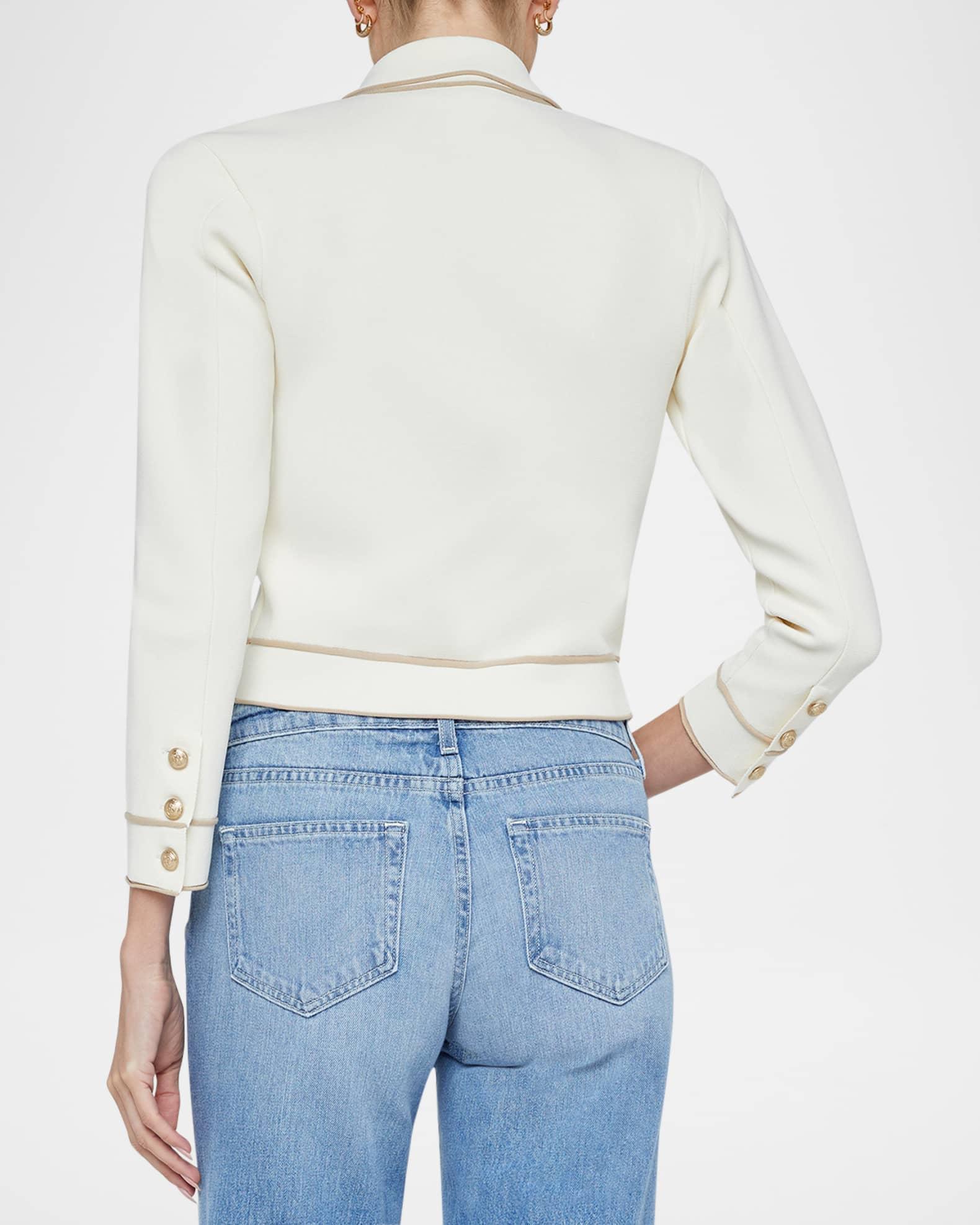 Neo Contrast-Trim Cropped Cardigan Product Image