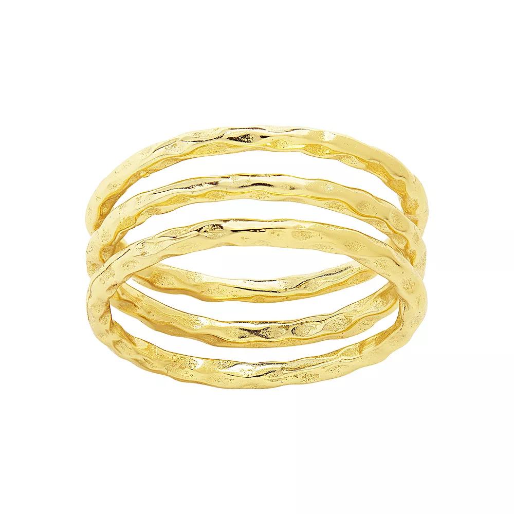 MC Collective Textured Triple Band Ring Set, Women's, Size: 6, Gold Tone Product Image