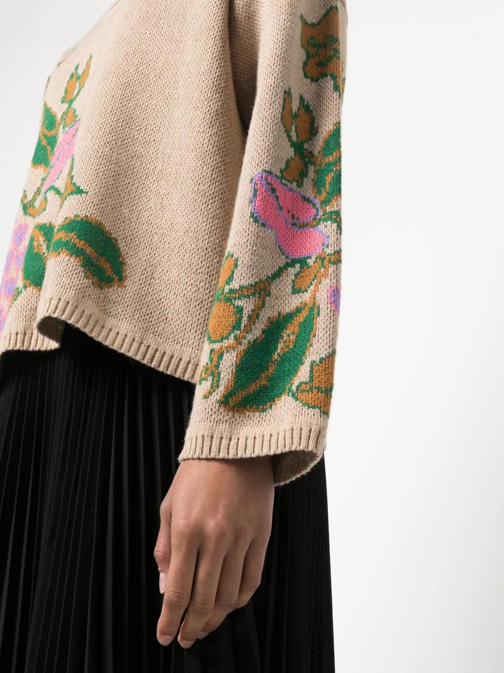 floral intarsia-knit jumper Product Image