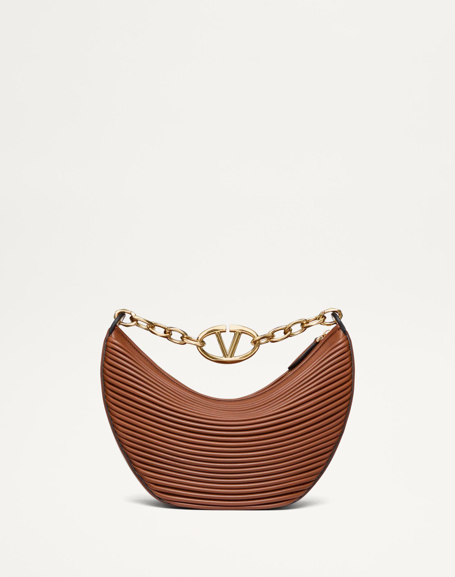 Small Vlogo Moon Hobo Bag In Nappa Leather With Chain Product Image