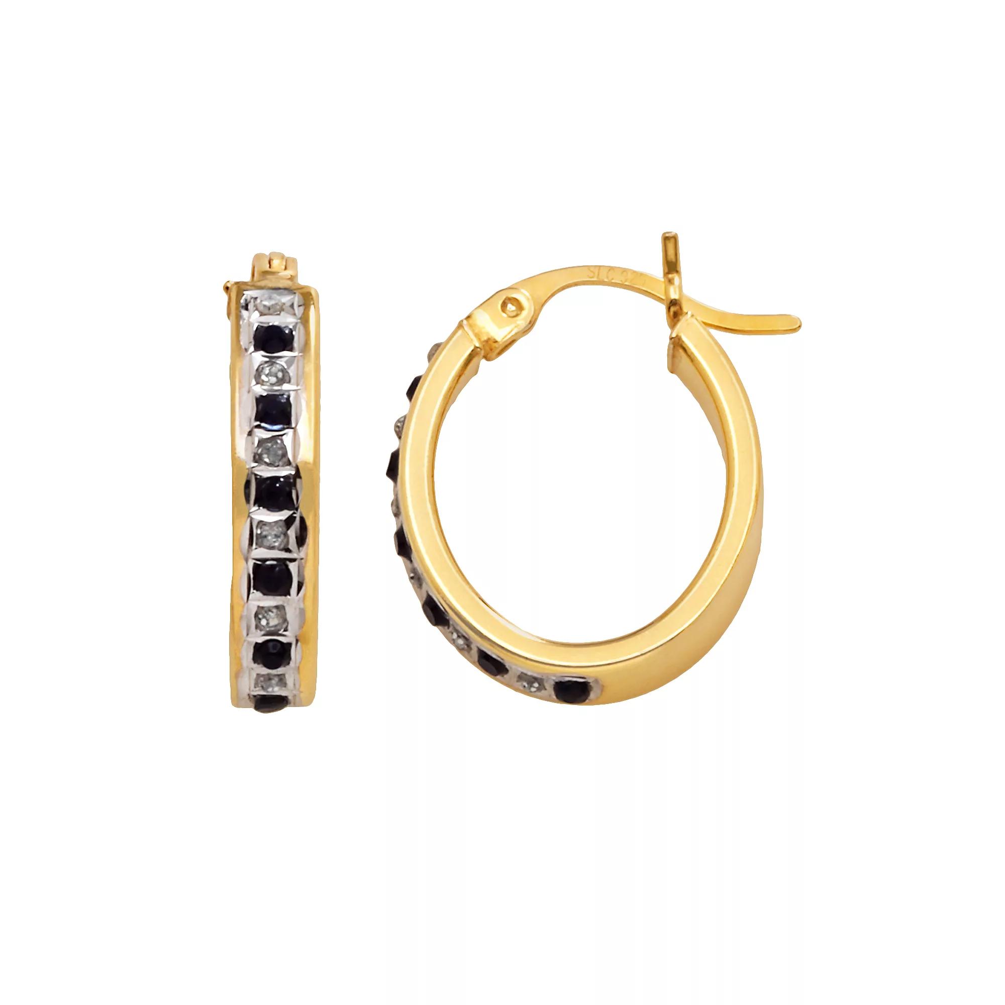 Diamond Mystique Sterling Silver Diamond Accent Oval Hoop Earrings, Women's Product Image