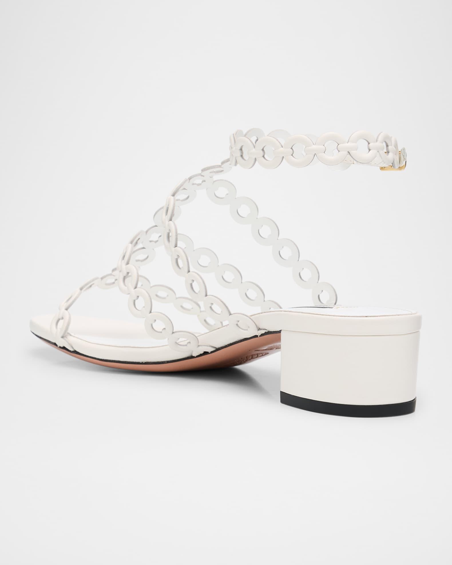 Infinity Leather Chain T-Strap Sandals Product Image