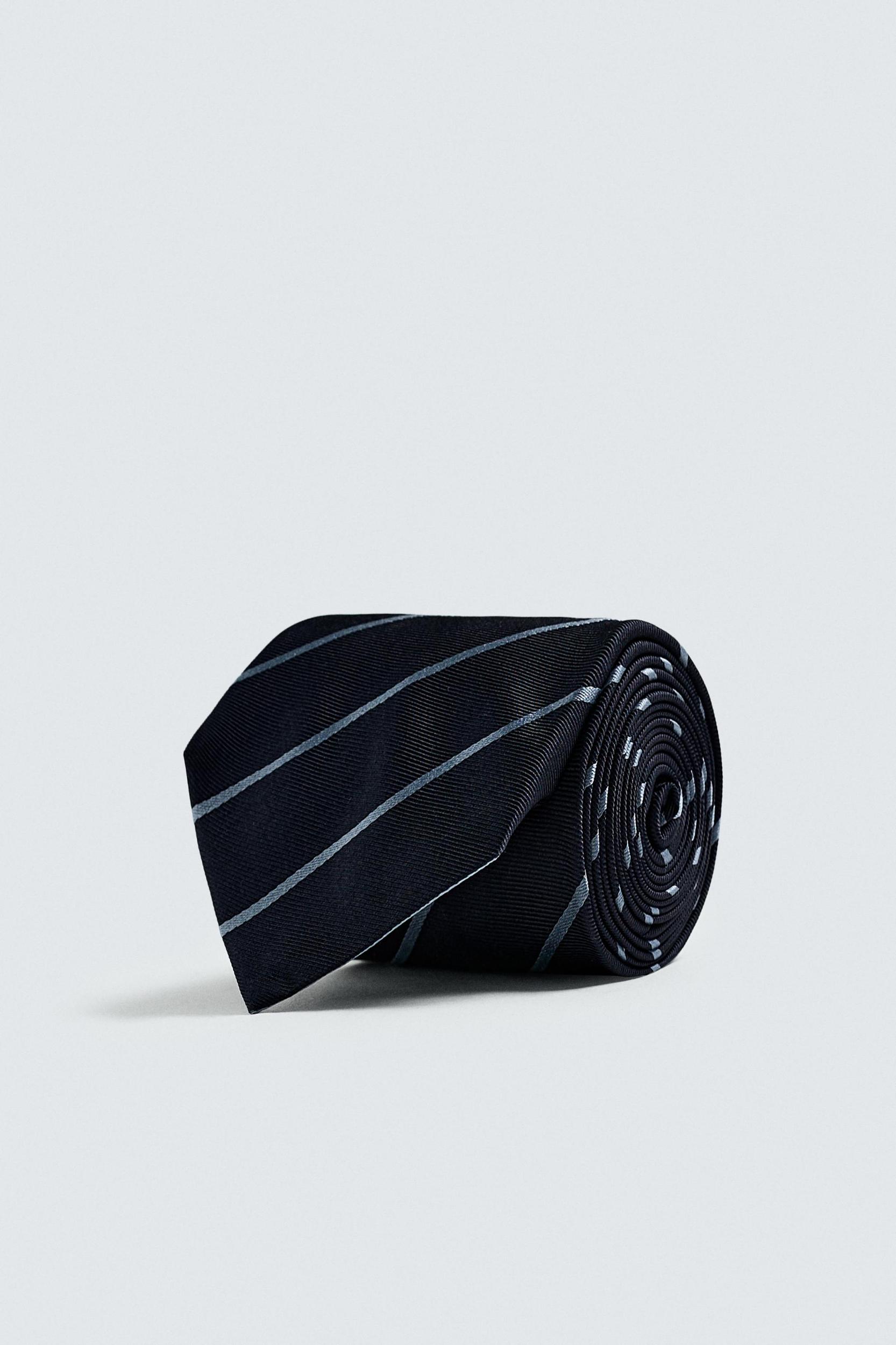 100% SILK STRIPED TIE Product Image