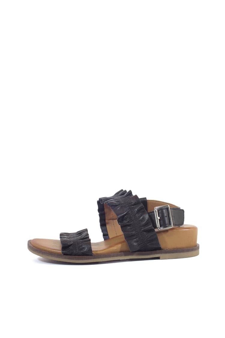 Roche Ruched Leather Sandals Product Image
