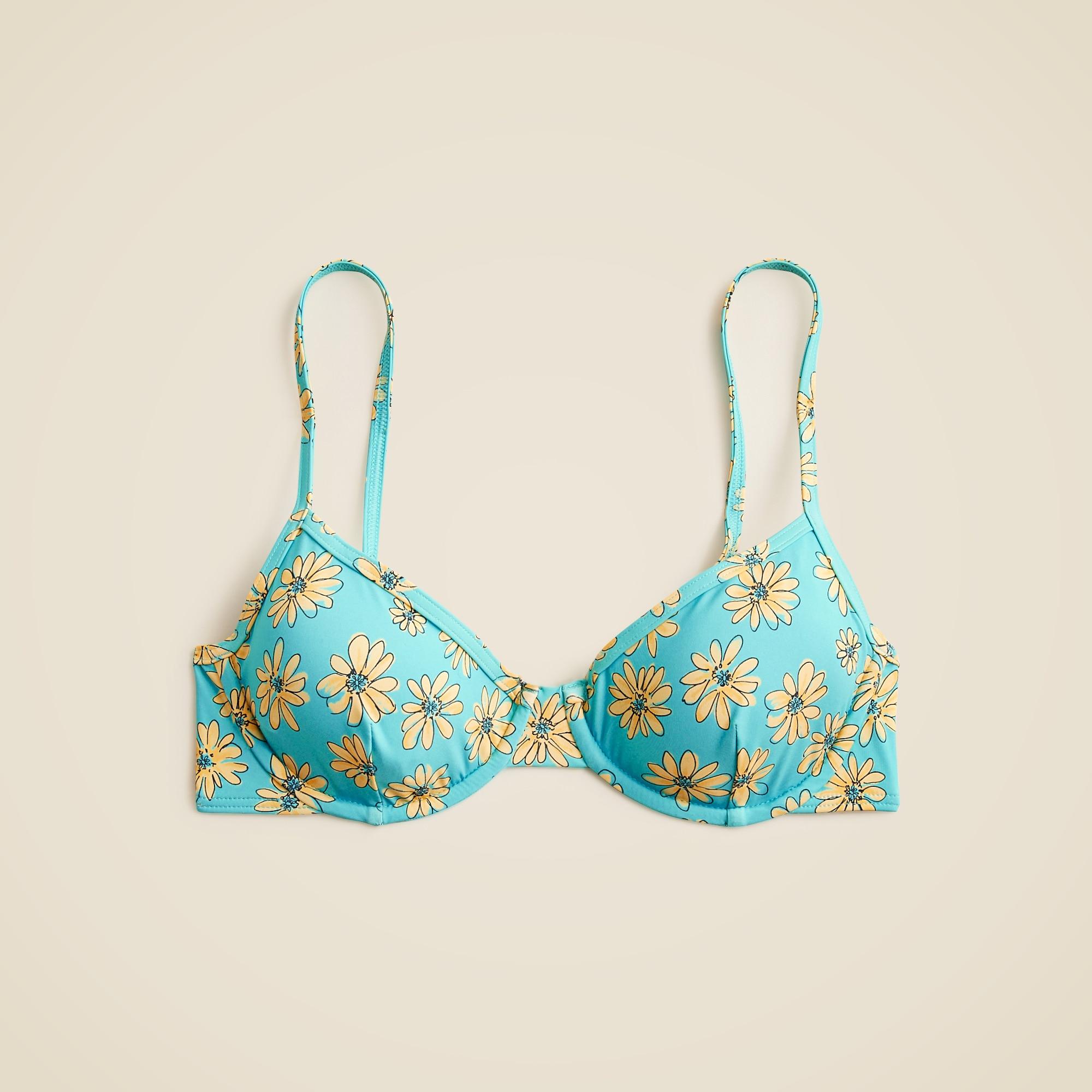 1993 underwire bikini top in retro daisy print Product Image