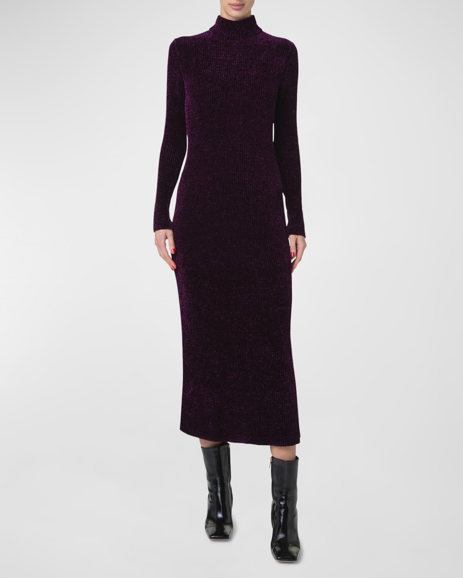 Chenille Ribbed Knit Tube Midi Dress Product Image