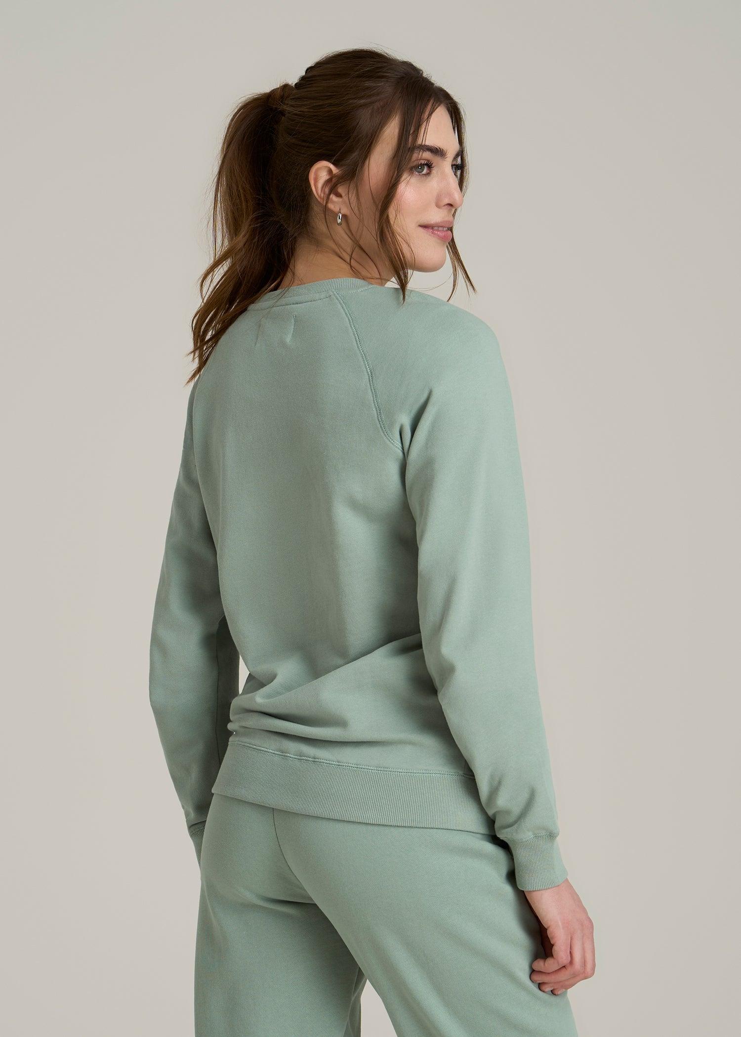 Wearever French Terry Crewneck Sweatshirt for Tall Women in Seagrass Female Product Image