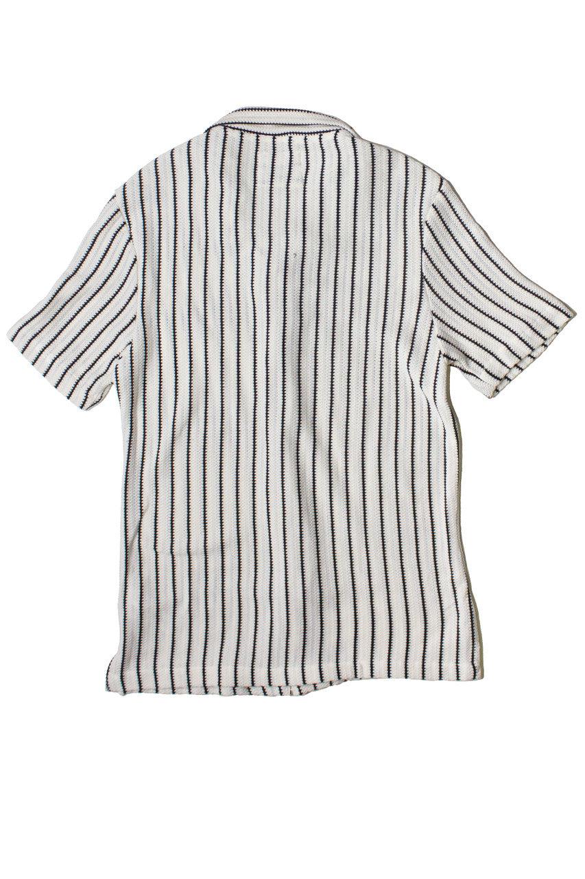 Knit Black Stripe Button Up Shirt Product Image
