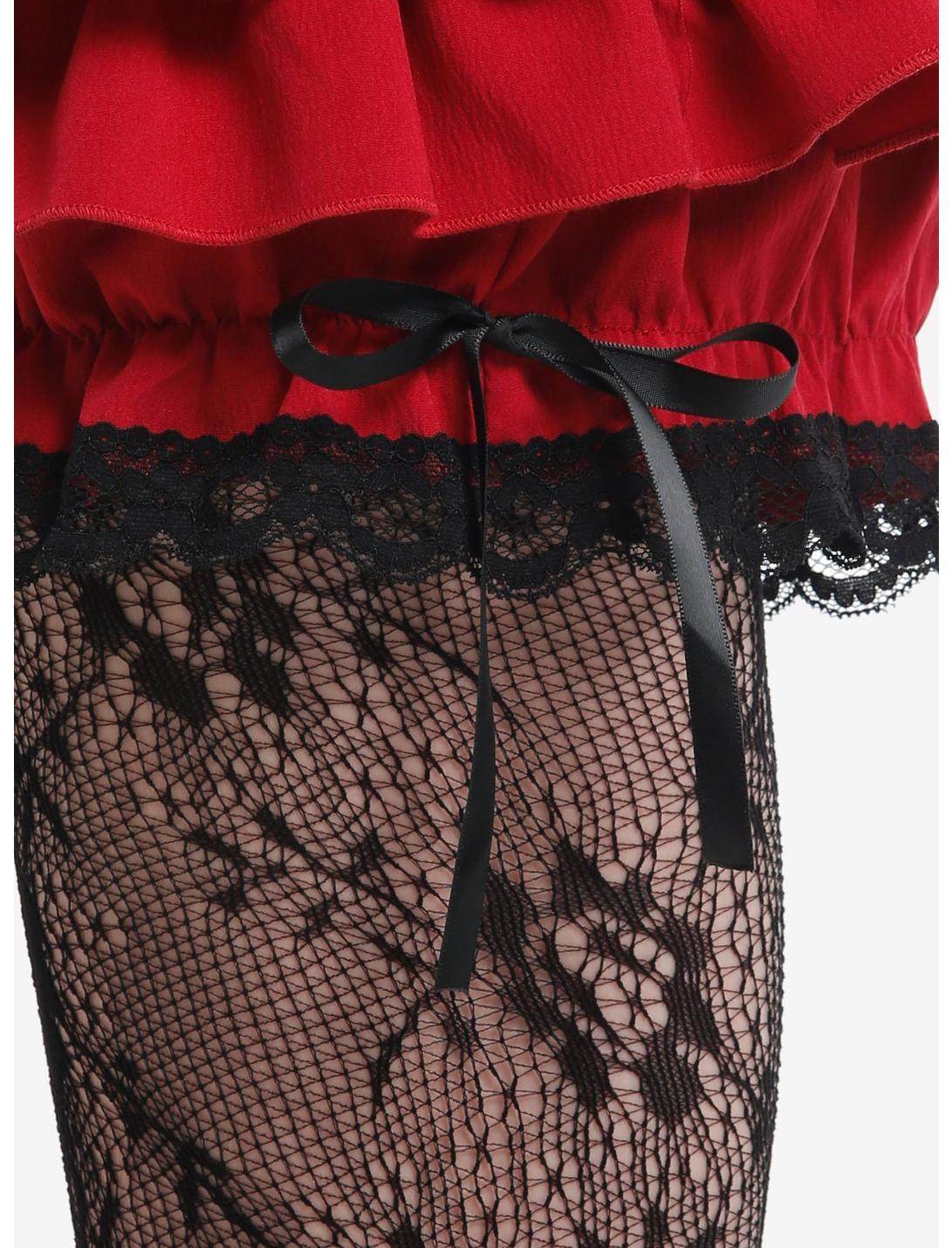 Red & Black Ruffled Bloomers With Bows Product Image