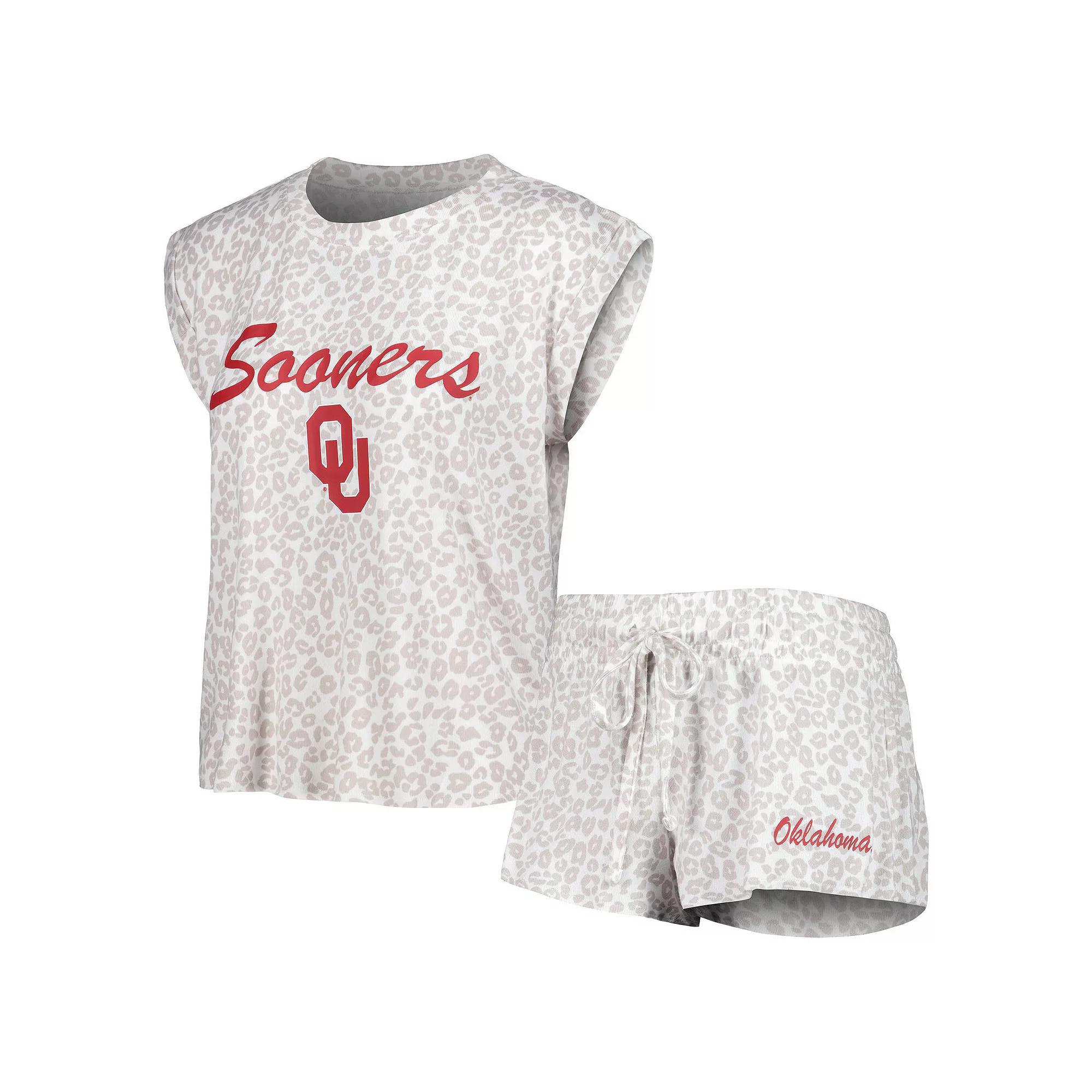 Women's Concepts Sport Cream Oklahoma Sooners Montana T-Shirt & Shorts Sleep Set,  Product Image