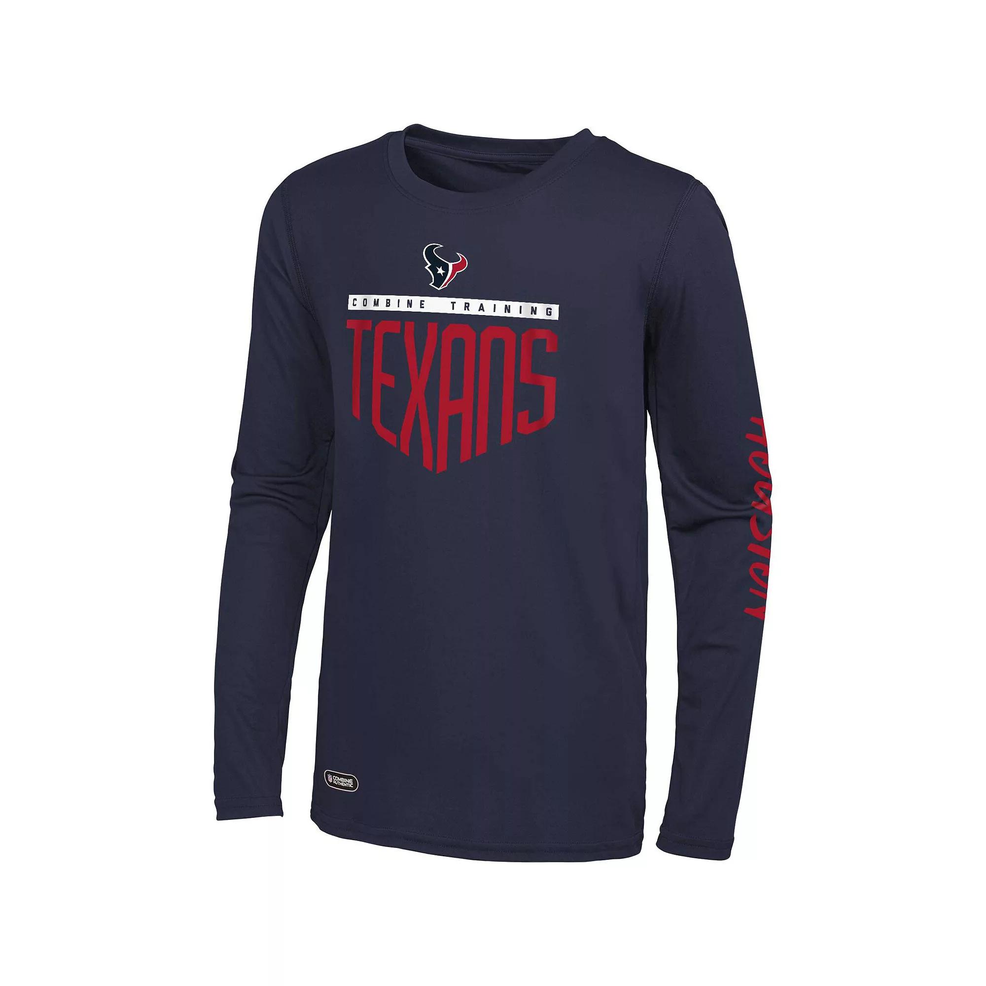 Men's Navy Houston Texans Impact Long Sleeve T-Shirt,  Product Image