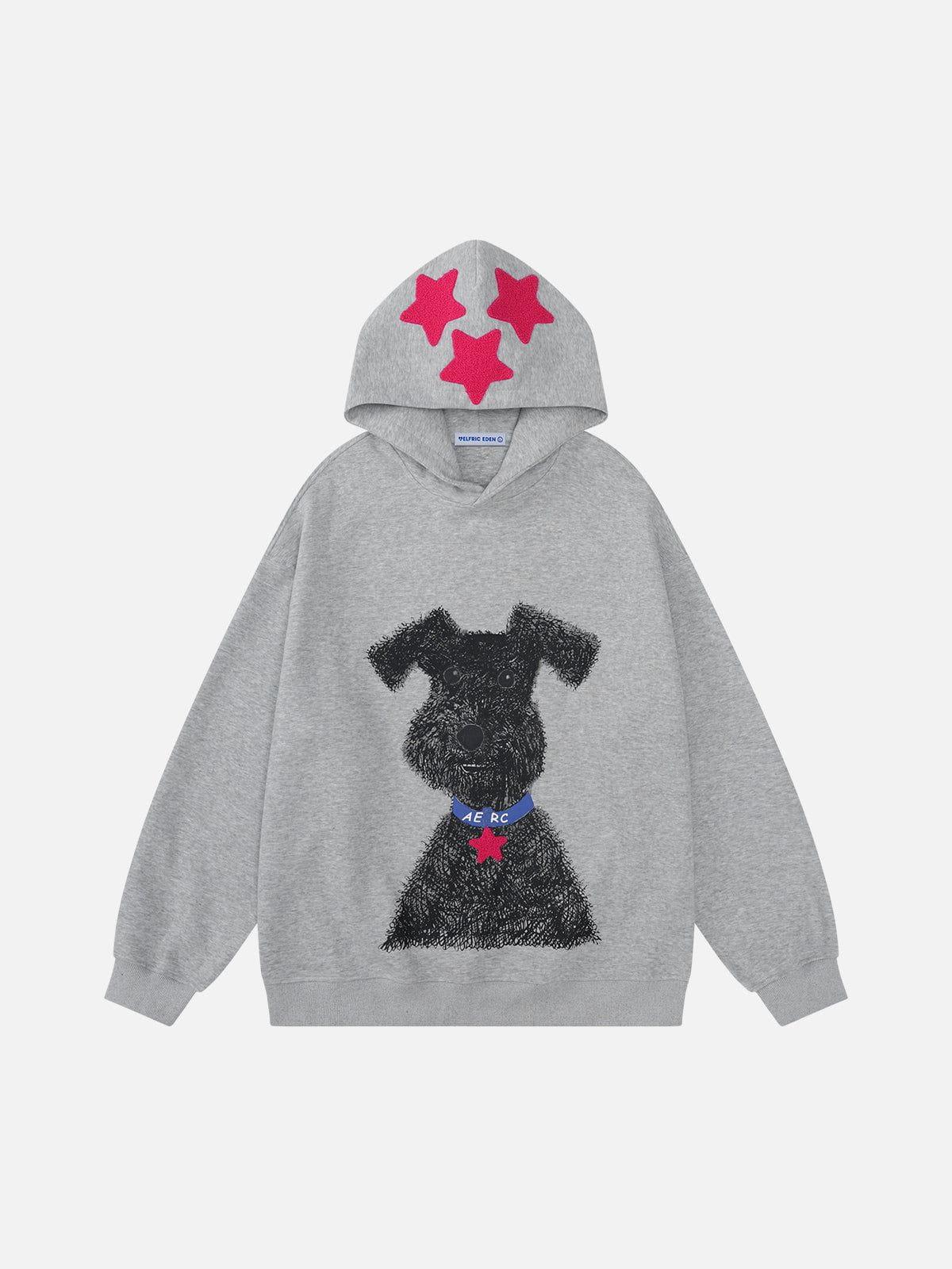 Aelfric Eden Oversized Graffiti Dog Graphic Hoodie Product Image