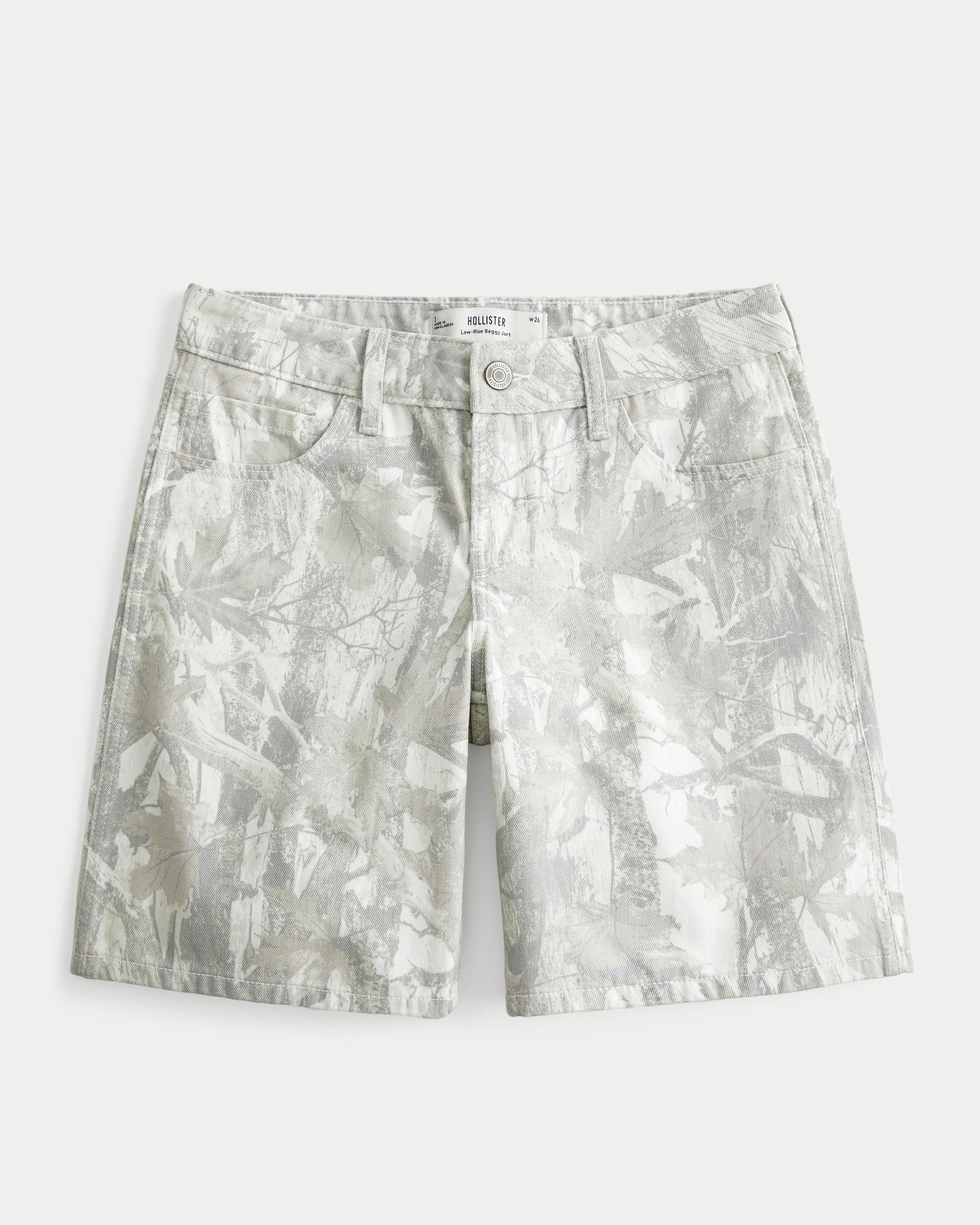 Low-Rise Washed Black Baggy Jort Product Image