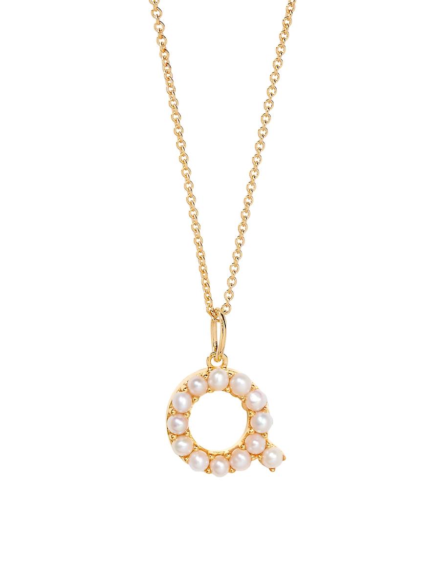 Womens Bridget Initial 14K-Gold-Plated & Freshwater Pearl Necklace Product Image