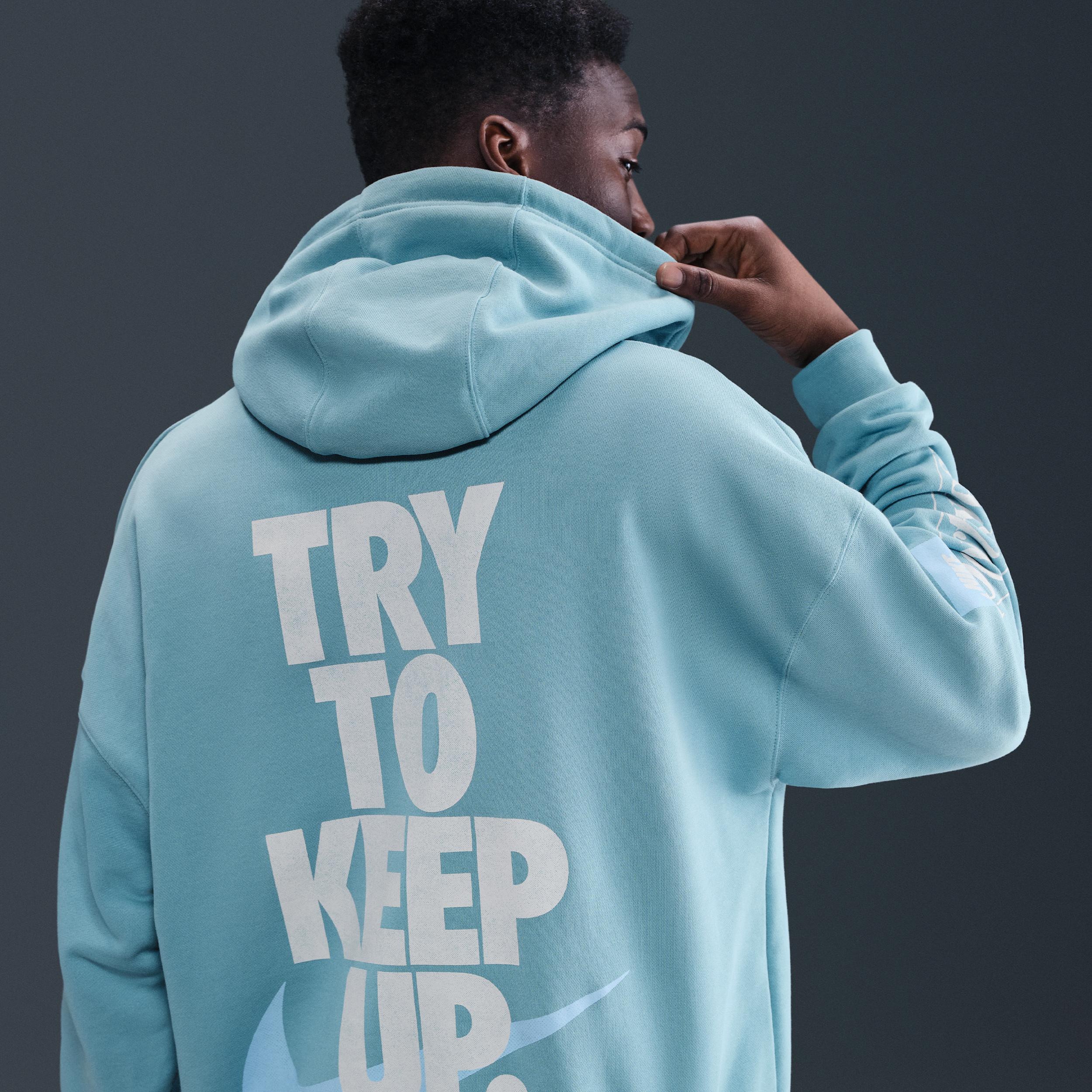 Nike Mens Club Oversized French Terry Pullover Hoodie | IB8257-464 Product Image
