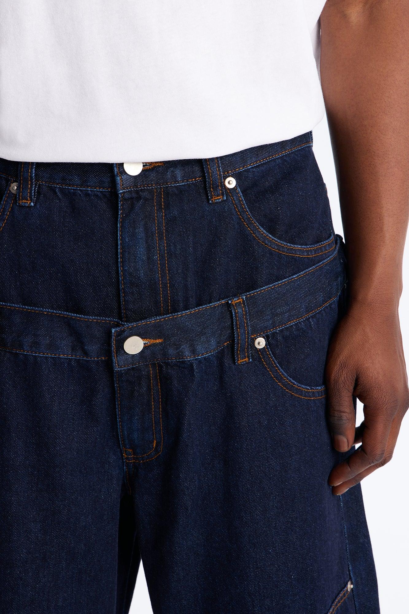 Double Up Baggy Carpenter Jeans - Dark Wash Male Product Image