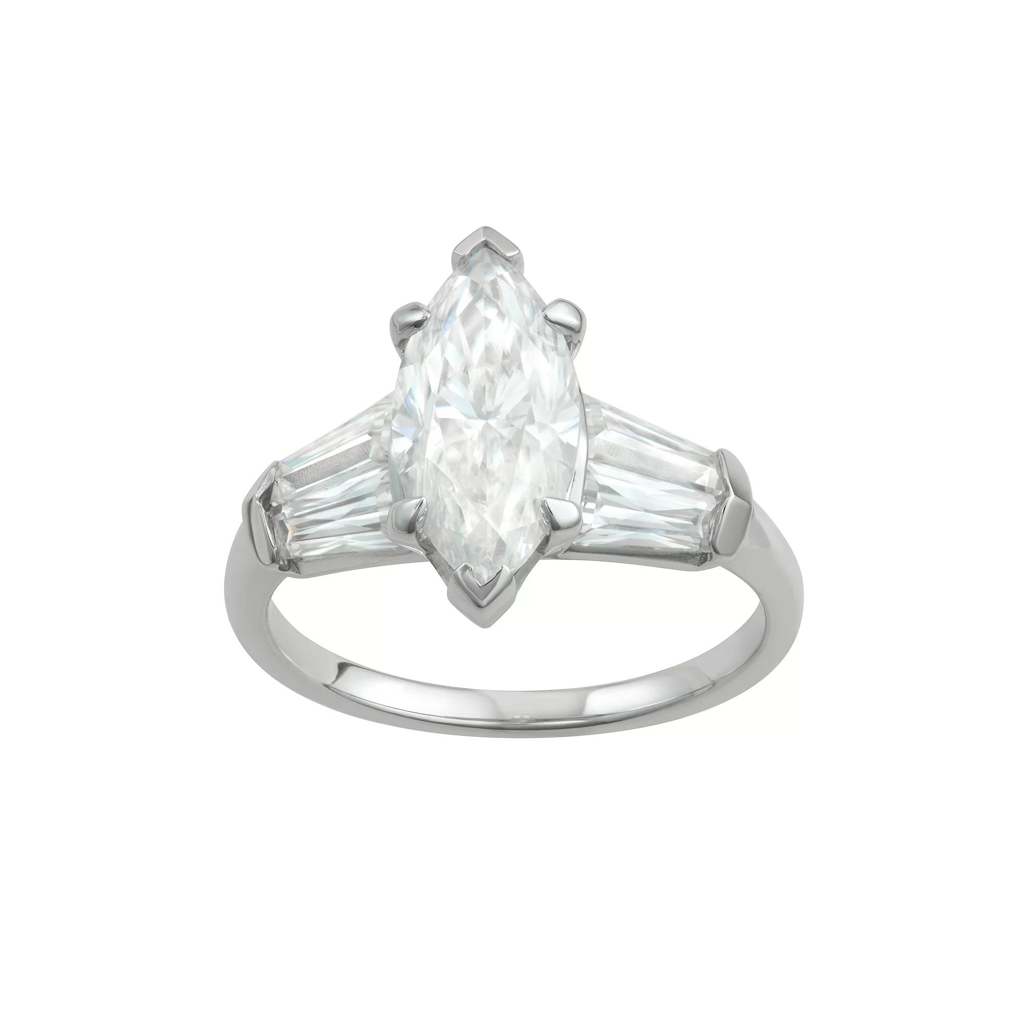 Charles & Colvard 14k Gold 3 1/3 Carat T.W. Marquise Lab-Created Moissanite Engagement Ring, Women's, Size: 6, White Product Image