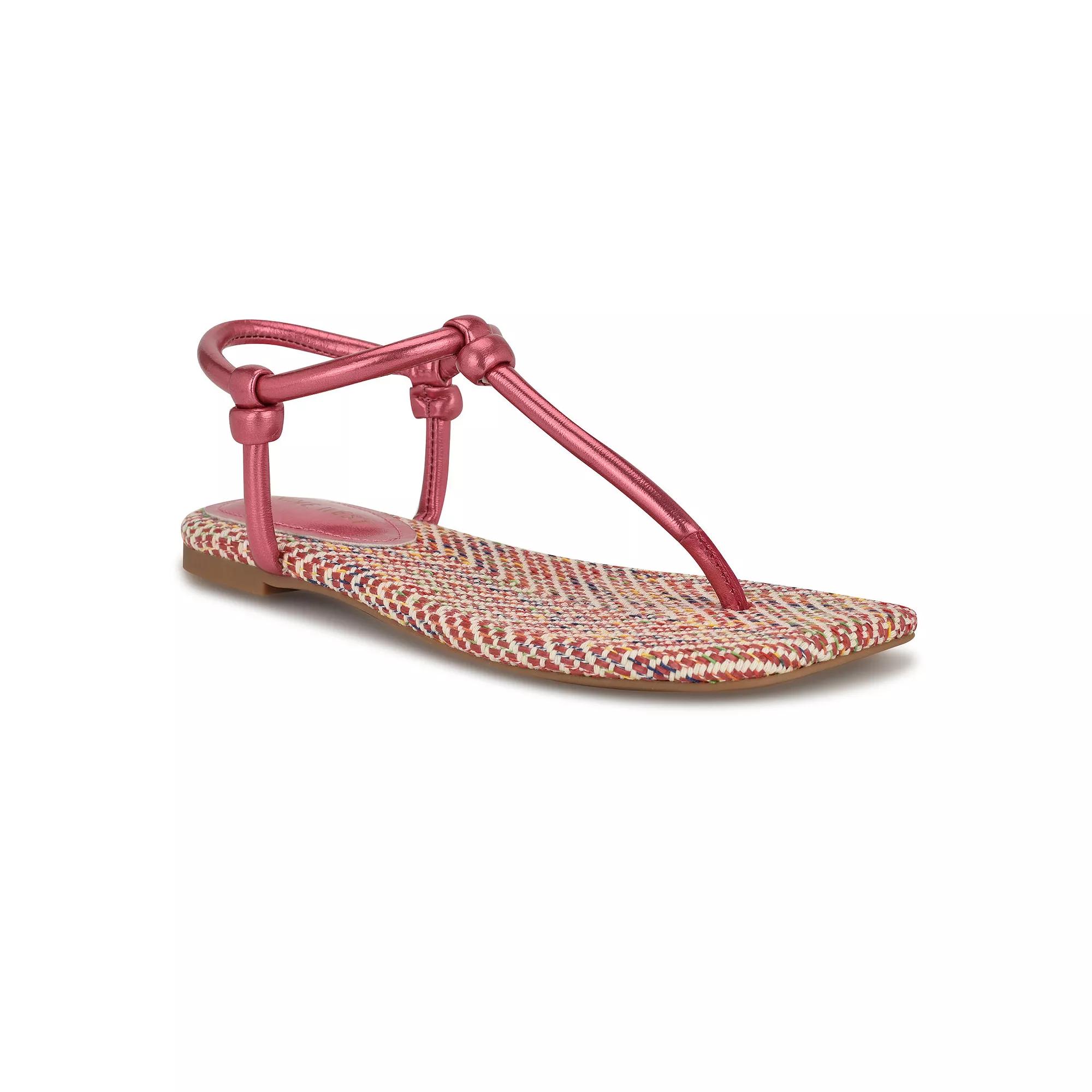 Nine West Nortny Women's Casual Square Toe Flat Sandals, Size: 7.5, Pink Product Image