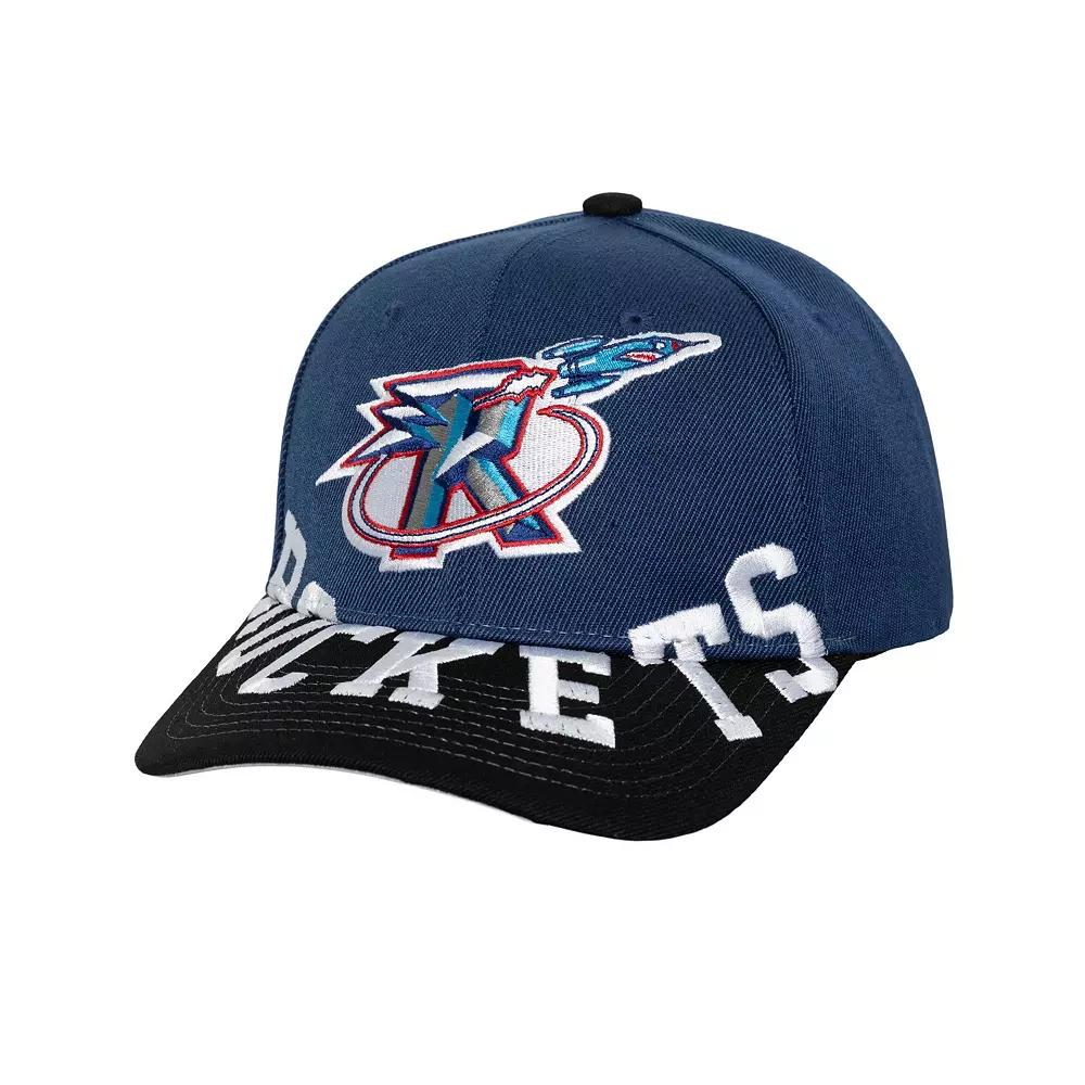 Men's Mitchell & Ness Navy/Black Houston Rockets Underarch Two-Tone Pro Crown Snapback Hat, Blue Product Image