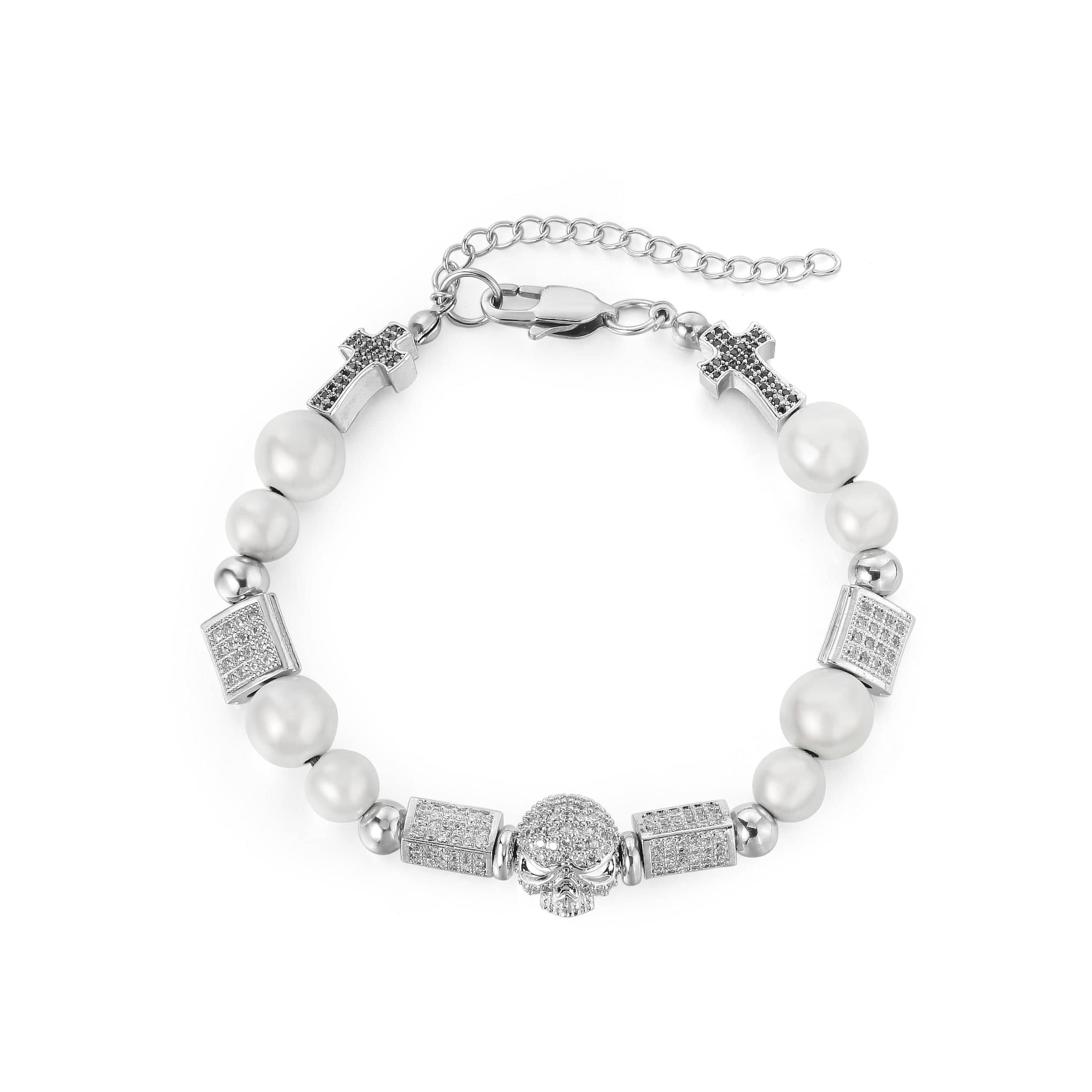 SKULL PEARL BRACELET Product Image
