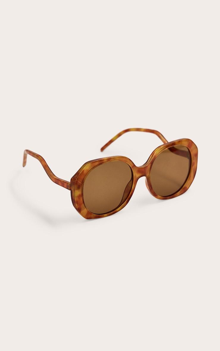 Brown Marble Effect Square Angled Frame Sunglasses Product Image