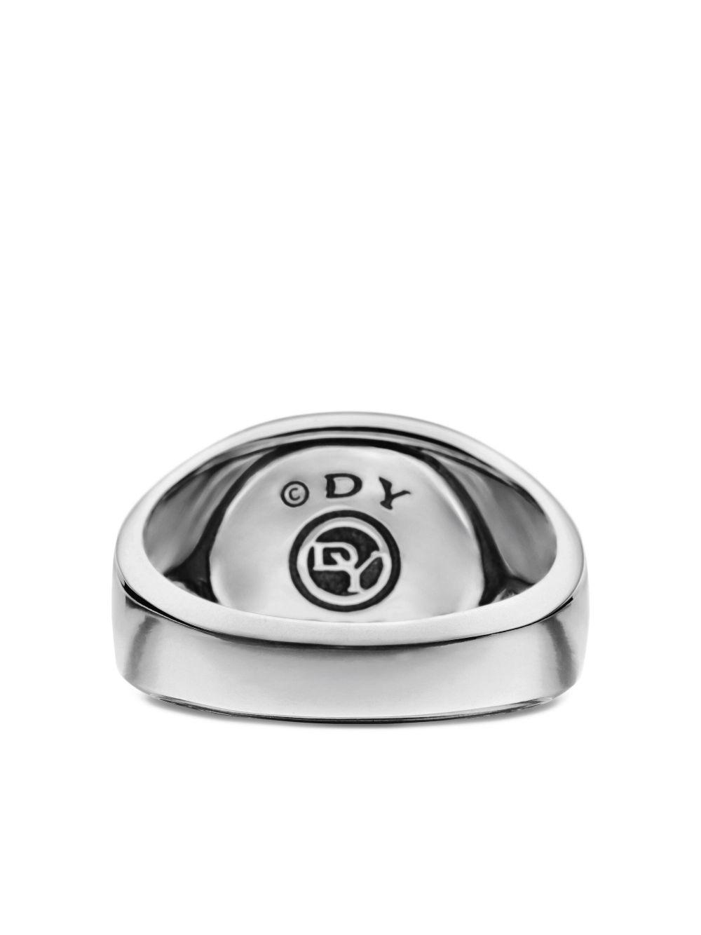 sterling silver Exotic Stone onyx signet ring (14mm) Product Image