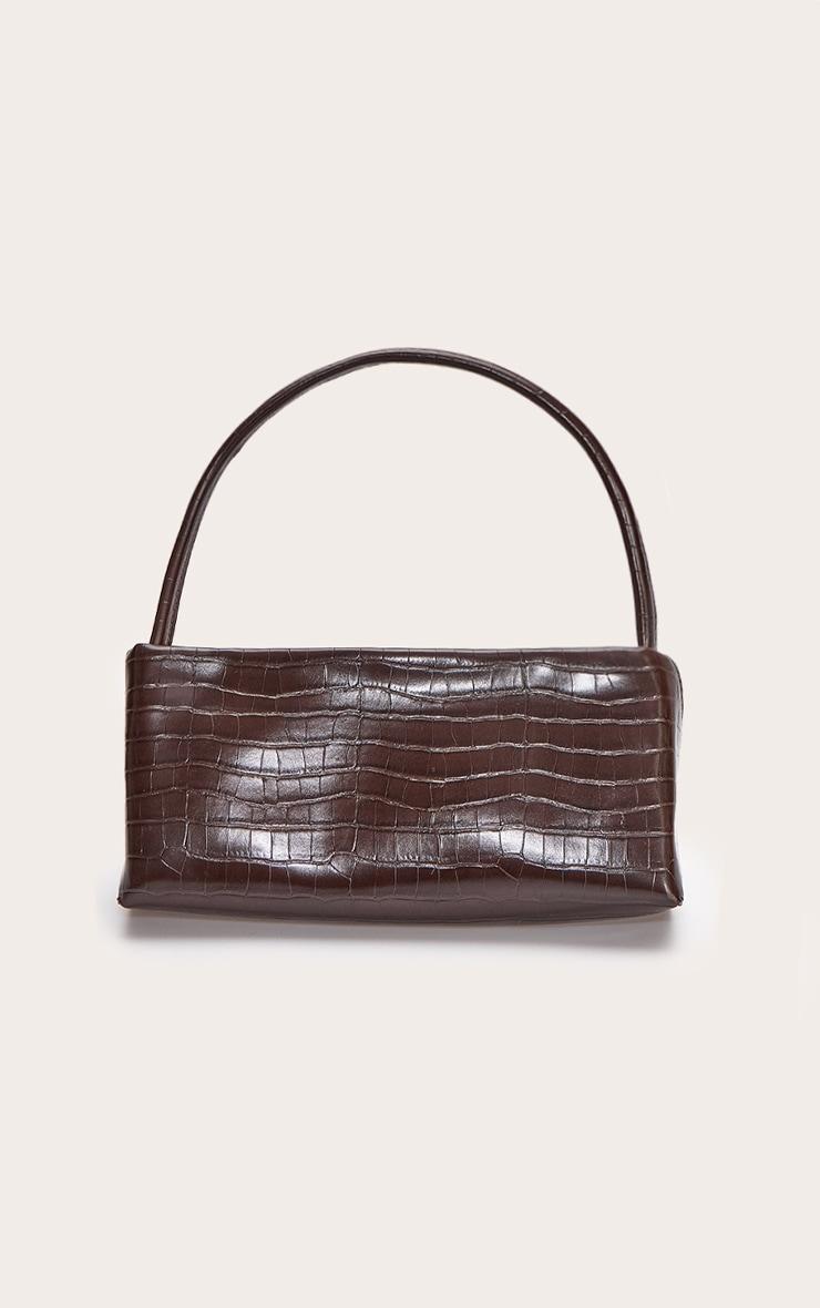 Brown Croc Slim Shoulder Bag Product Image