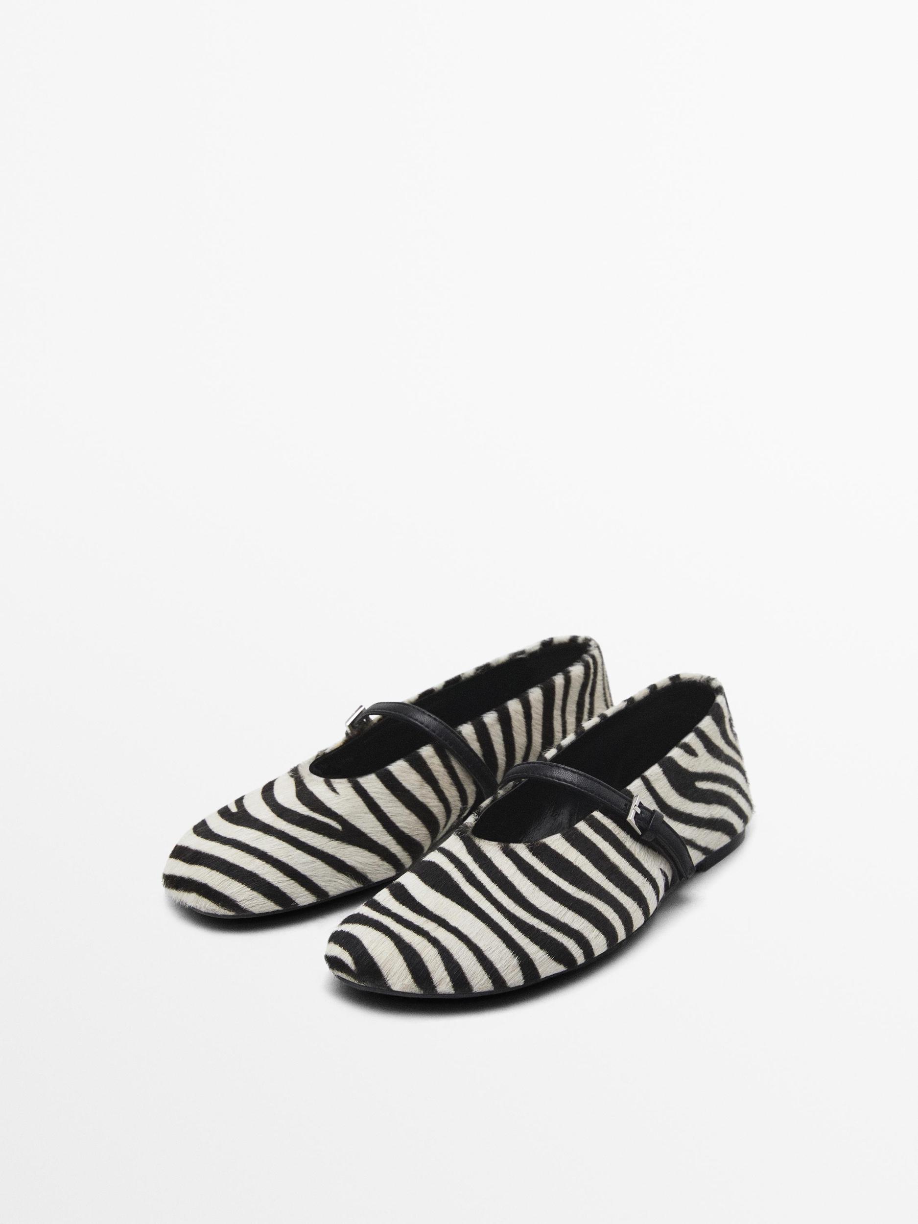 Animal print ballerinas with strap Product Image