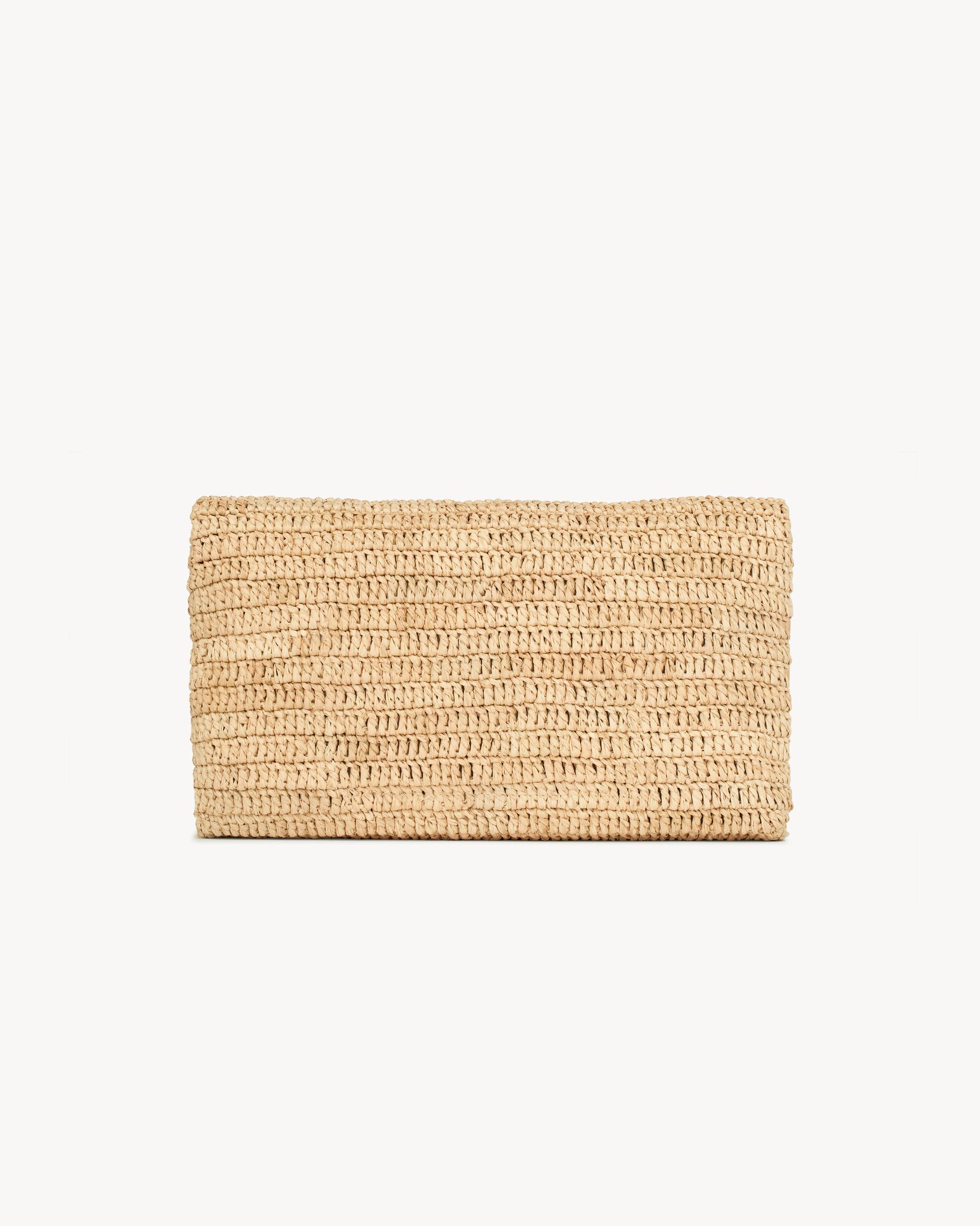 CASSANDRE large envelope pouch in raffia Product Image