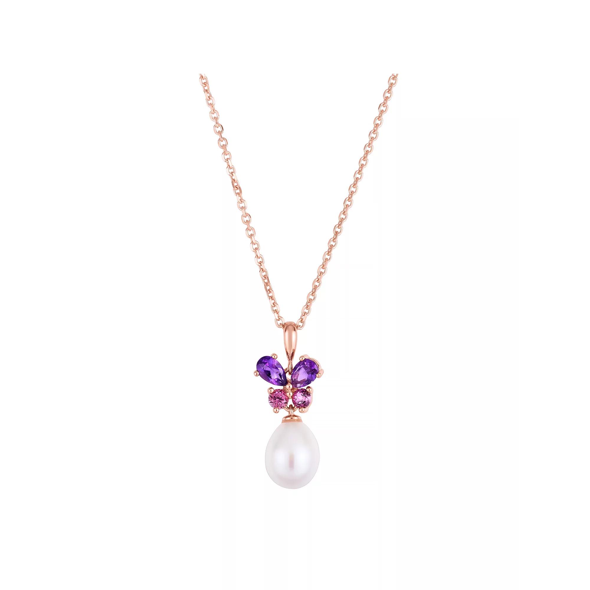 Oro Leoni Freshwater Cultured Pearl & Gemstone Pendant, Women's,  Product Image