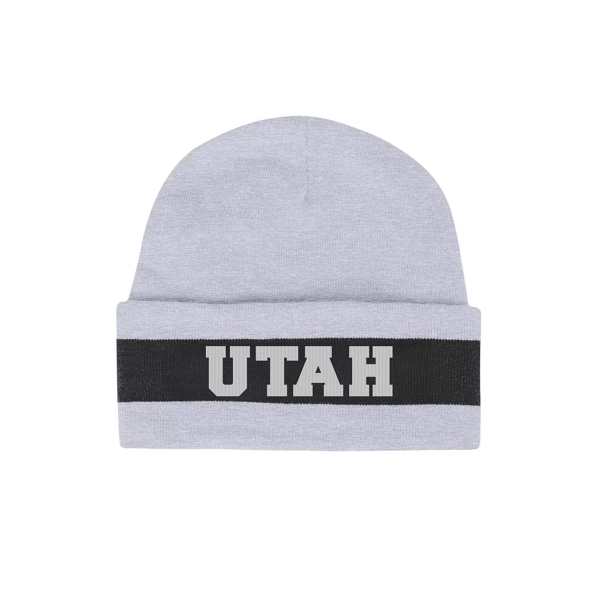Men's Under Armour Gray Utah Utes Jacquard Cuffed Knit Hat, Ute Grey Product Image