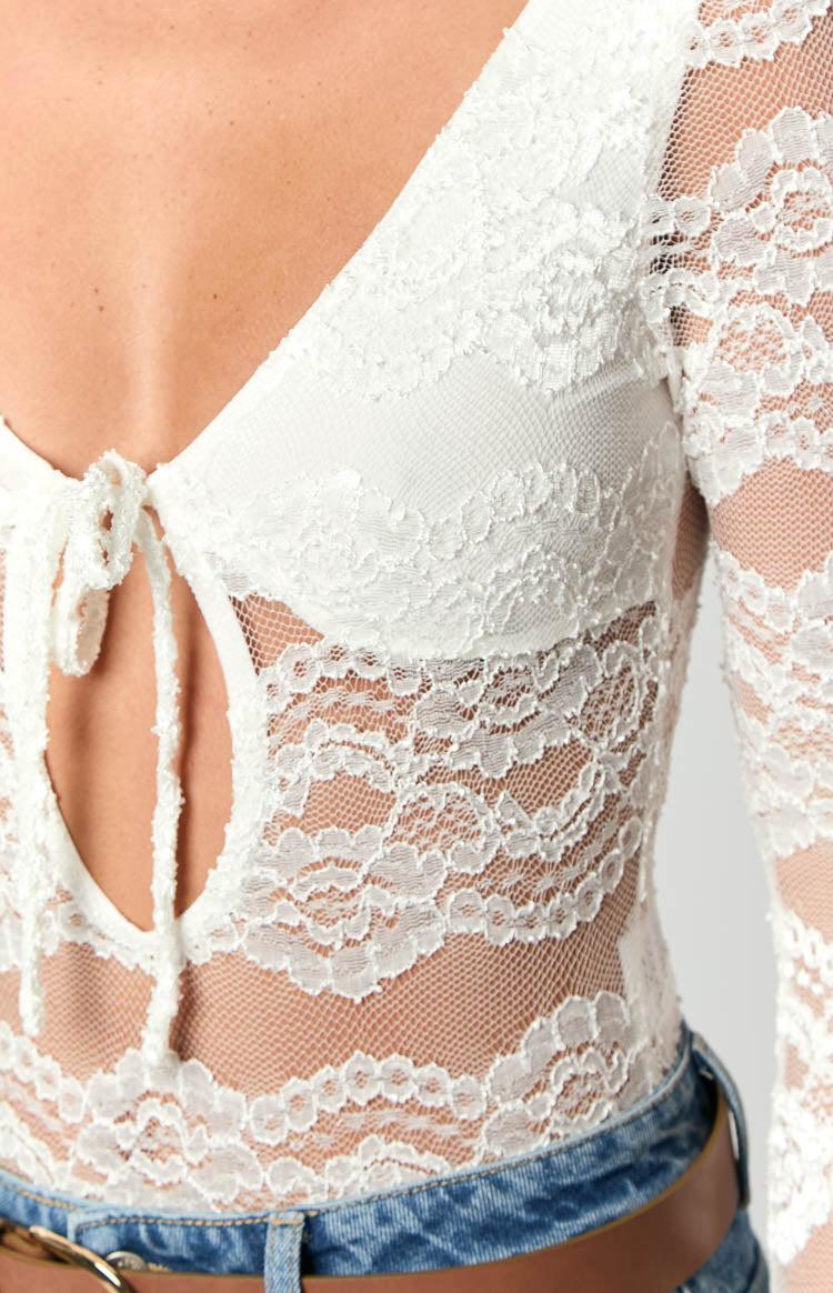 Angel White Lace Bodysuit Product Image