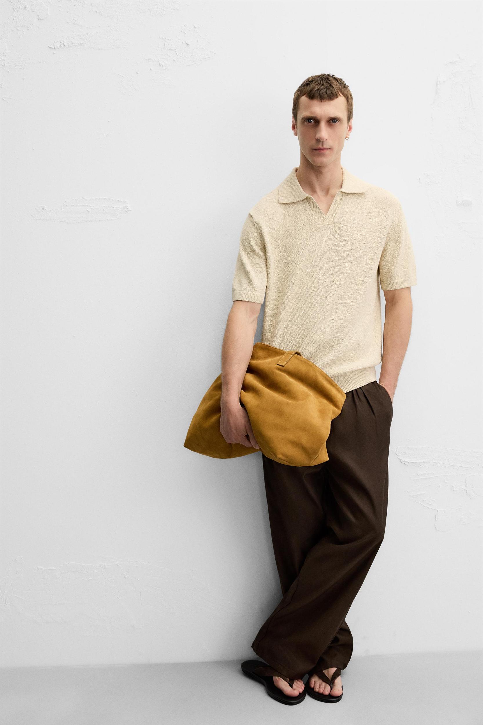 TEXTURED KNIT POLO SHIRT Product Image