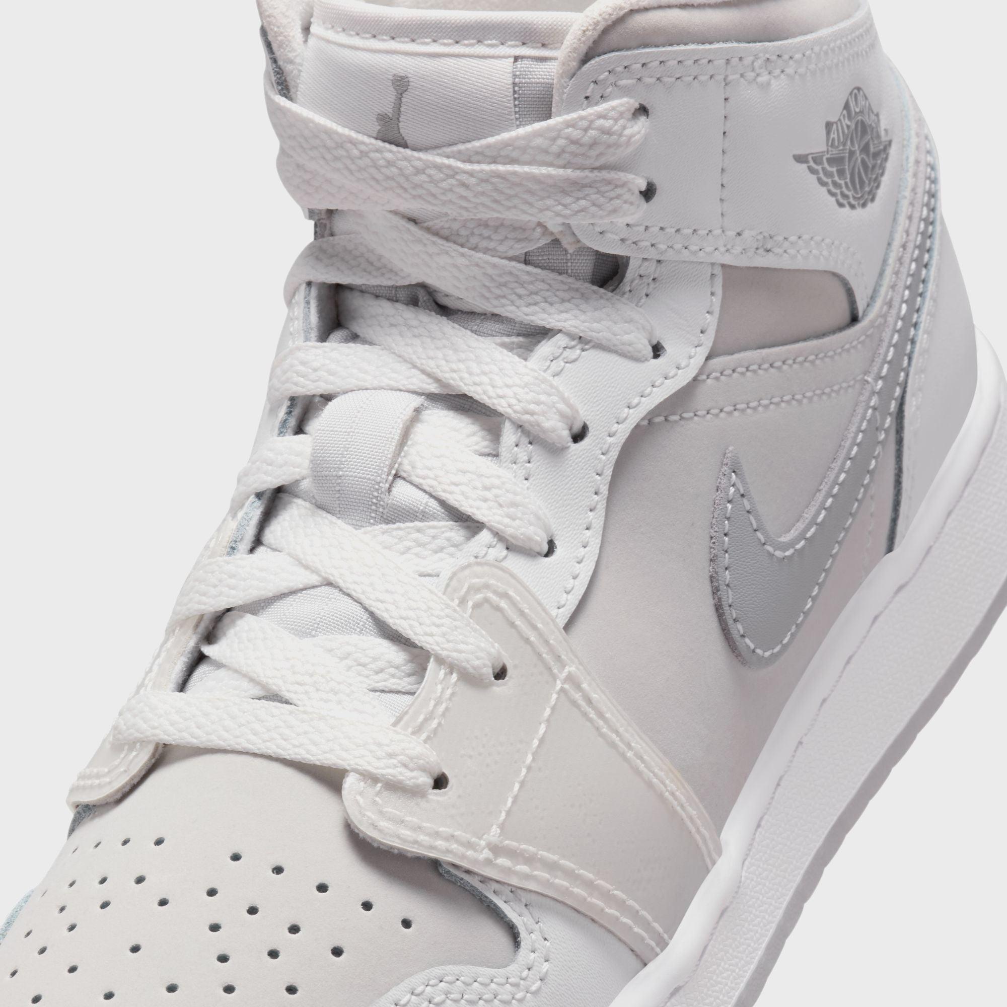 Jordan Air Jordan 1 Mid SE - Summit White / Metallic Silver Male Product Image