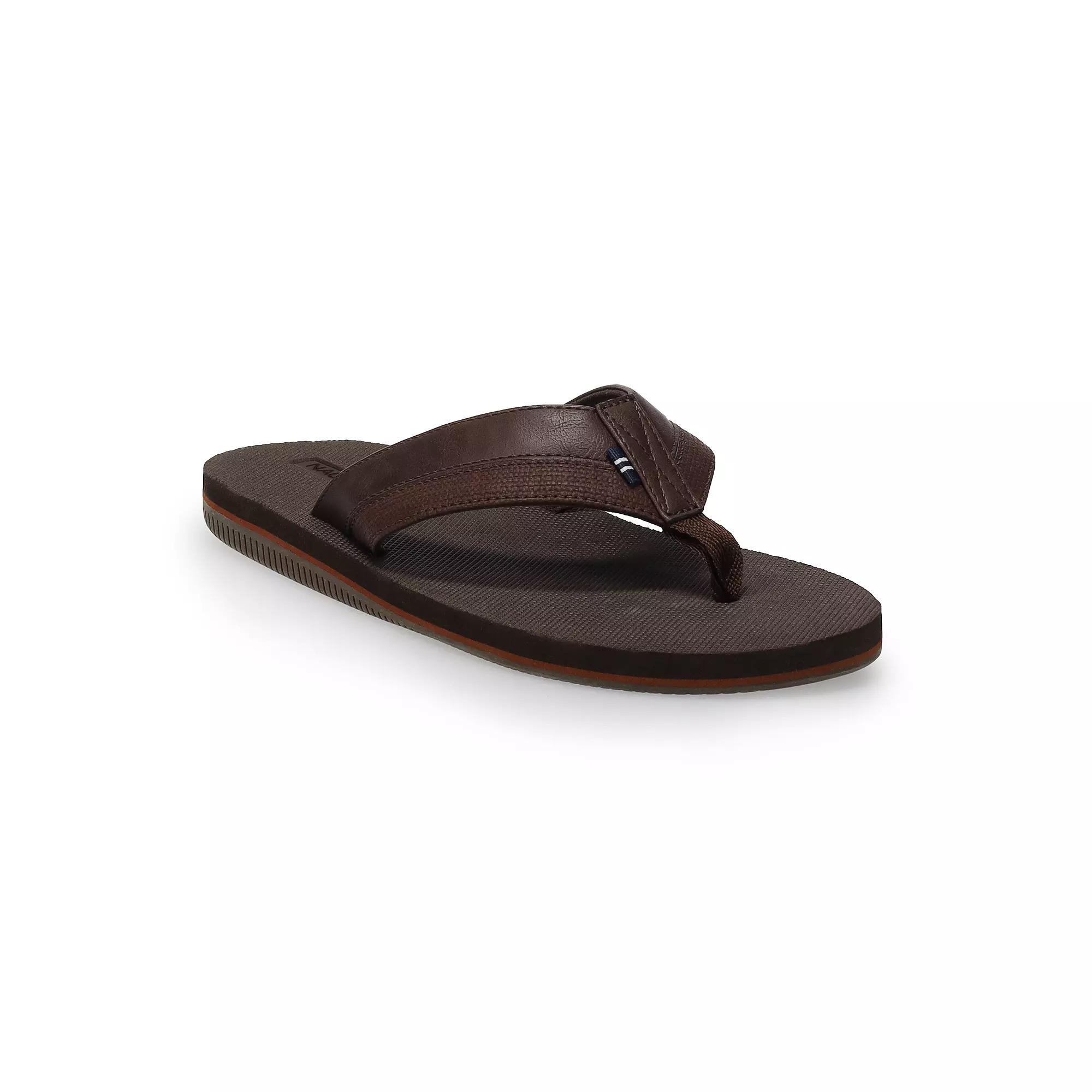 Nautica Clarkson Mens Flip Flop Sandals Brown Product Image