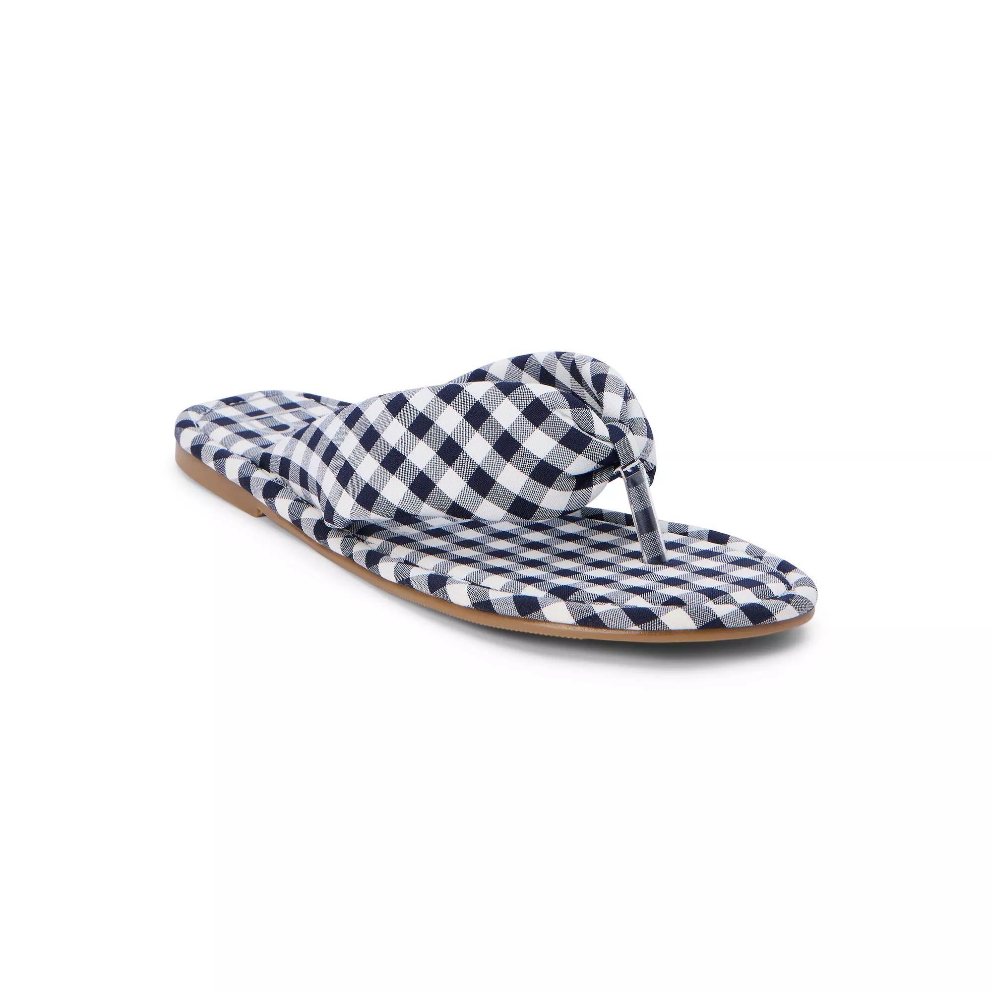 Beach by Matisse Gidget Women's Thong Sandals, Size: 6, Blue Gingham Product Image