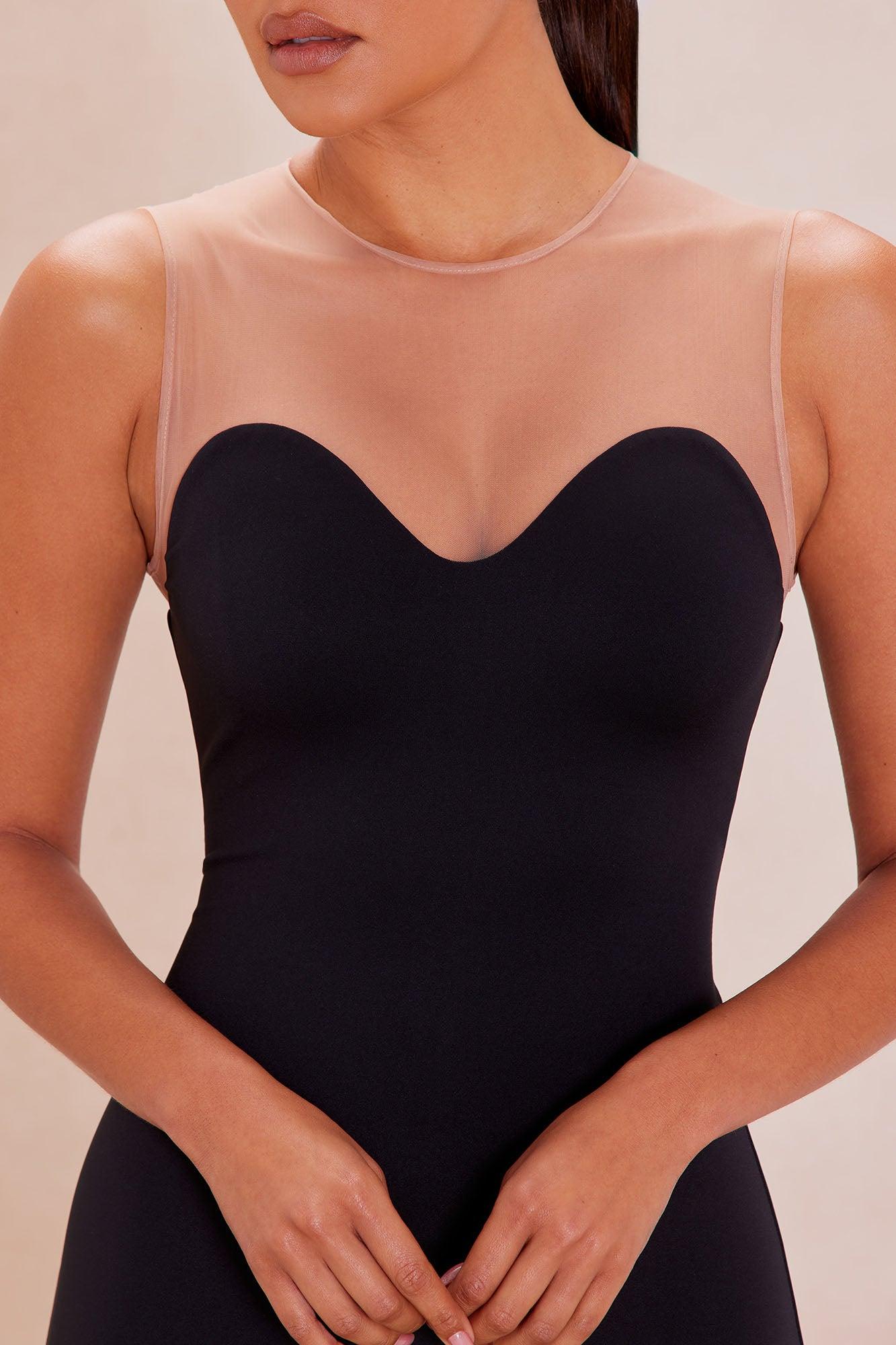 Michelle Mesh Cut Out Midi Dress - Black Female Product Image