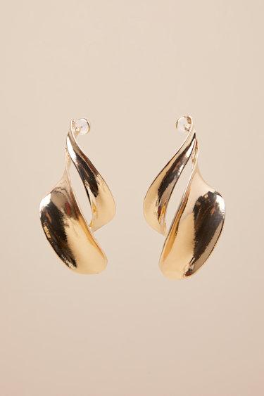 Gaja Gold Abstract Statement Earrings Product Image
