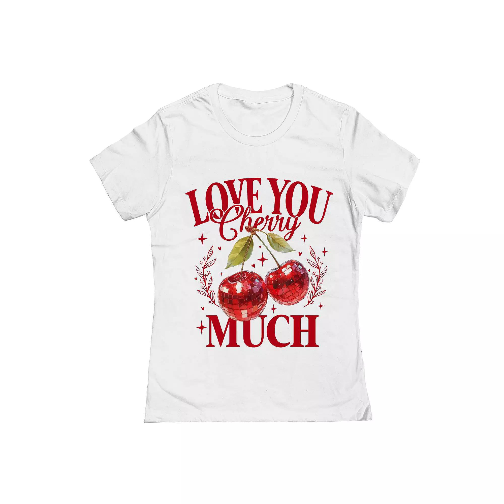 Junior's I Love You Cherry Much Valentine's Day Graphic Tee, Women's,  Product Image