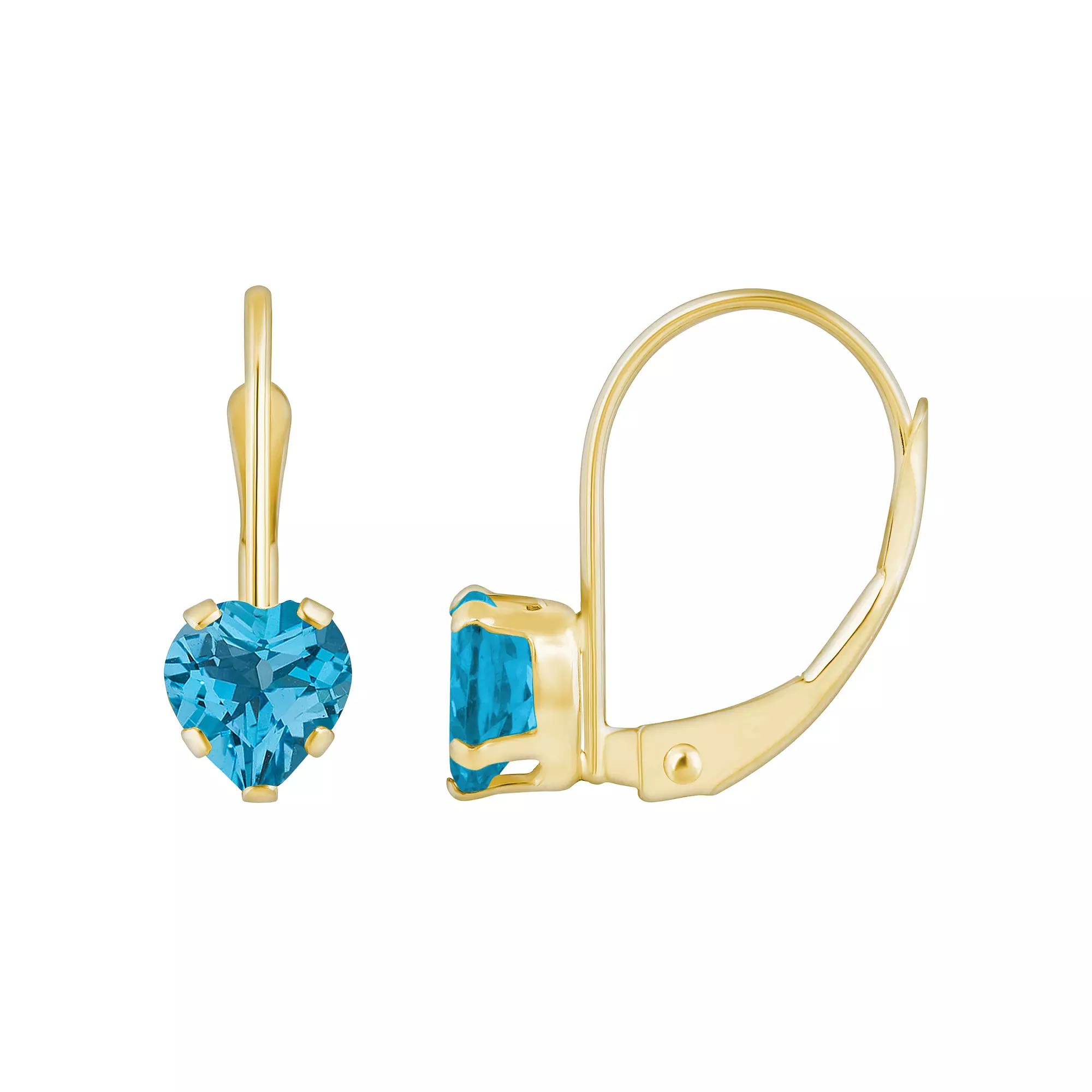 Celebration Gems 10k Gold Heart Shape Peridot Leverback Earrings, Women's, 10k Whgold Product Image