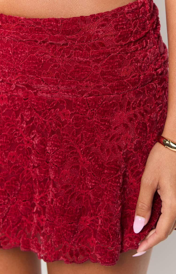 Clancy Red Velvet Mini Skirt Girls Product Image