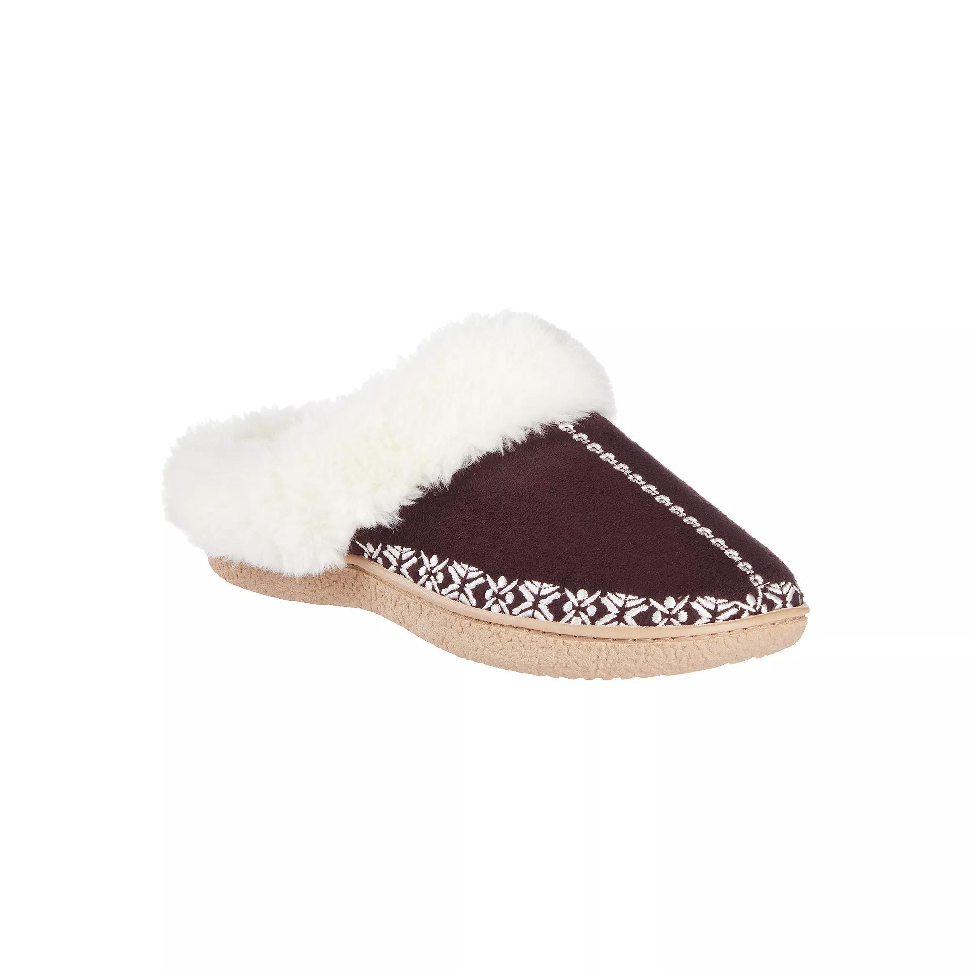 isotoner Clara Embroidered Microsuede Clog Women's Slippers with Memory Foam,  Product Image