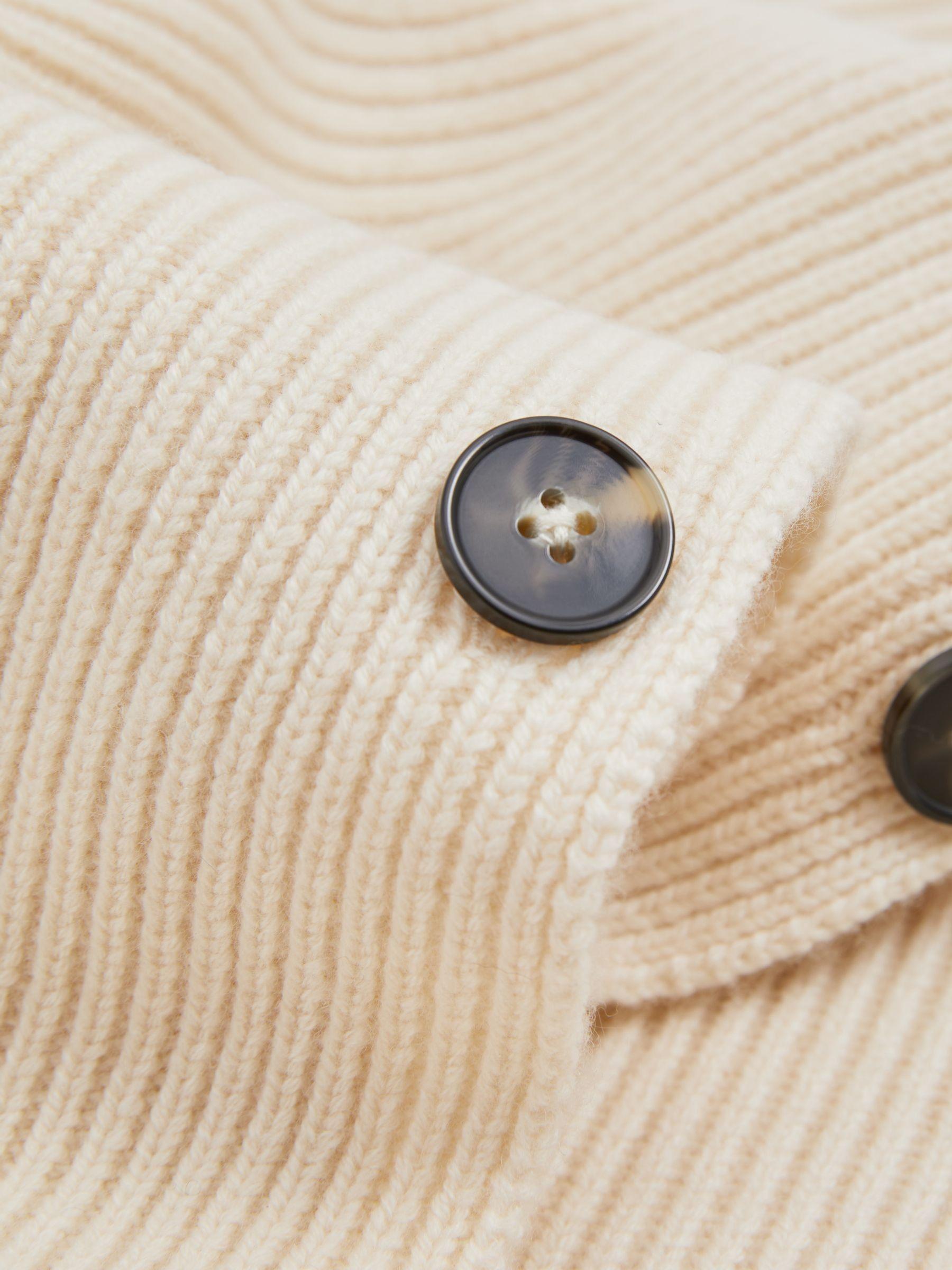 Atelier Buttoned Wool and Cashmere Jumper in Ivory Product Image