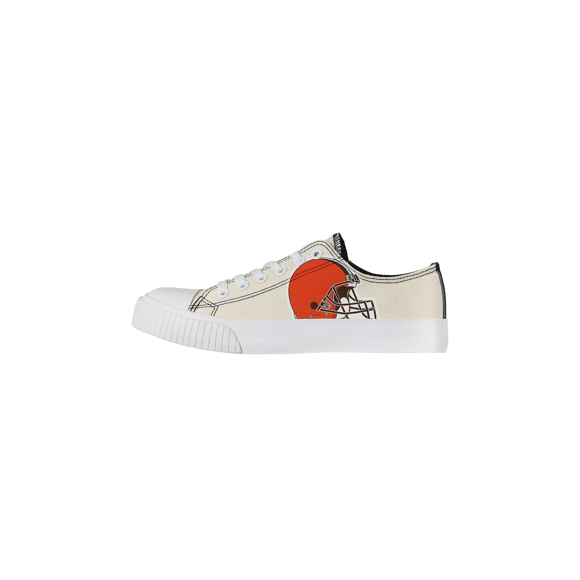 Women's FOCO Cream Cleveland Browns Low Top Canvas Shoes,  Product Image