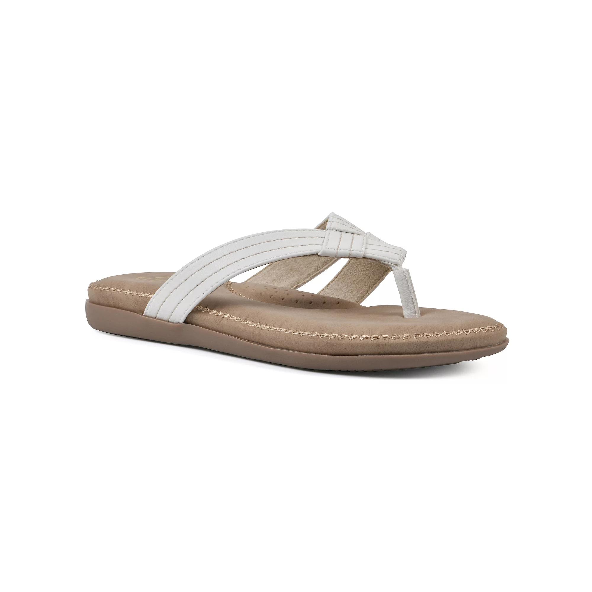Cliffs by White Mountain Fateful Women's Comfort Thong Sandals, Size: 8.5, White Smo Product Image