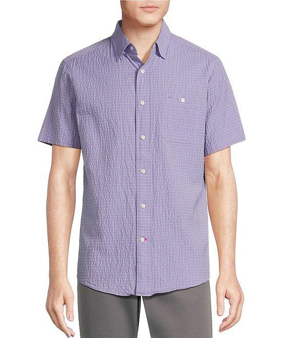 Cremieux Blue Label Performance Stretch Check Seersucker Short Sleeve Woven Shirt Product Image