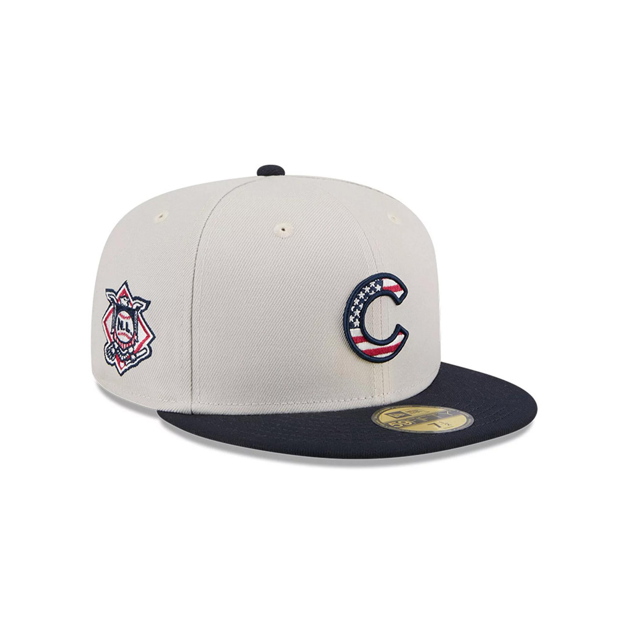 Men's New Era Khaki/Black Chicago Cubs 2024 Fourth of July 59FIFTY Fitted Hat,  Product Image