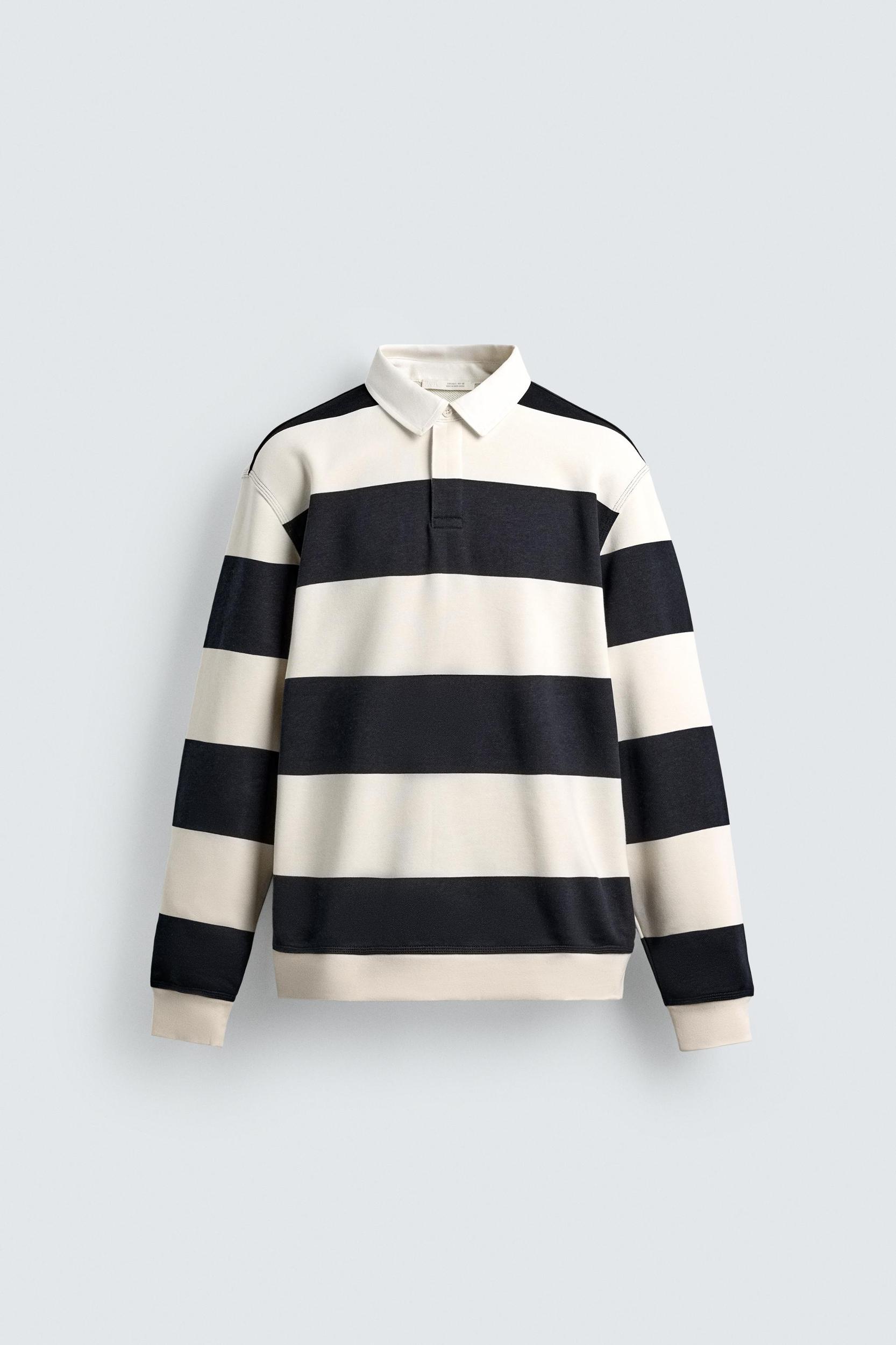 CONTRAST COLLAR POLO SWEATSHIRT Product Image