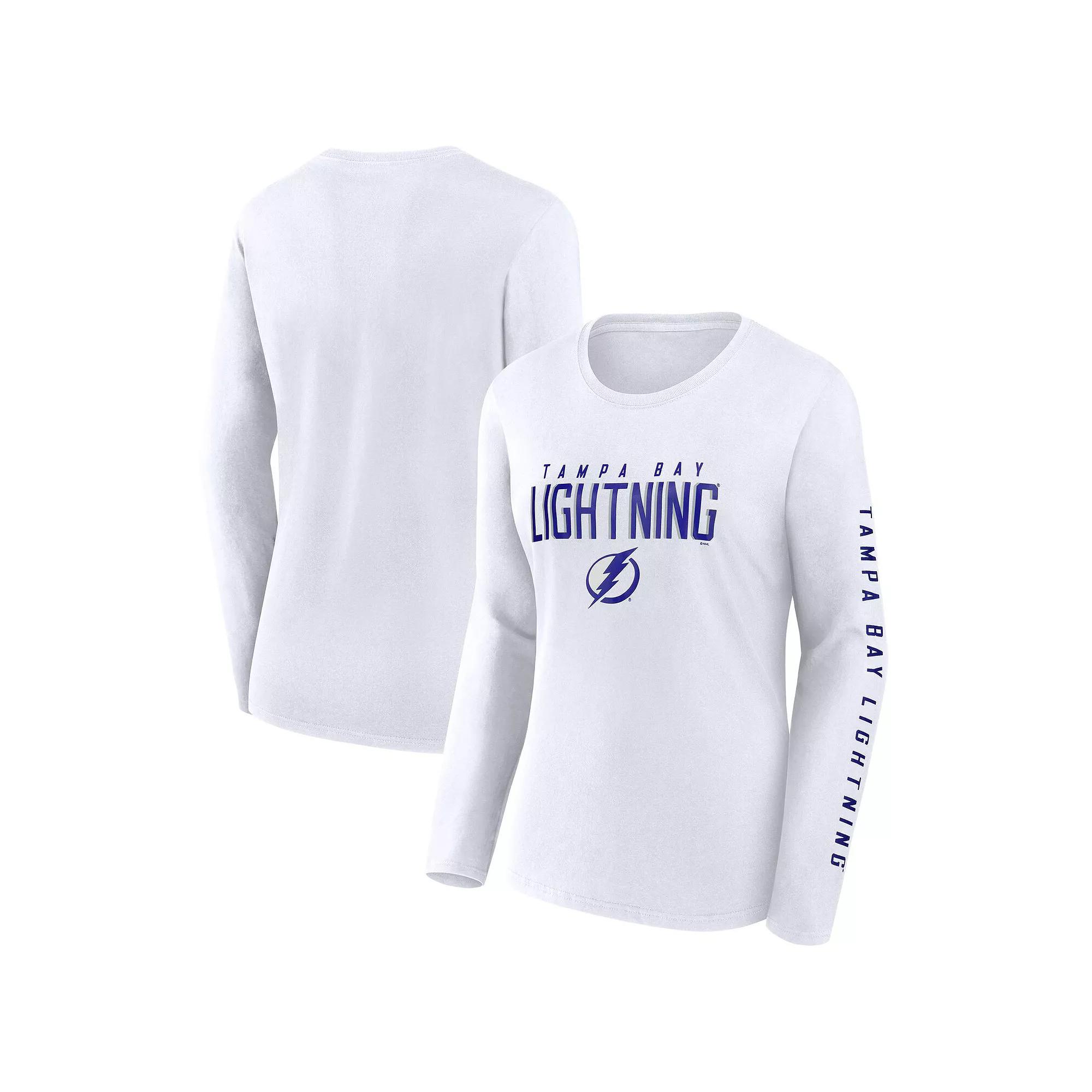 Women's Fanatics White Tampa Bay Lightning Long Sleeve T-Shirt,  Product Image